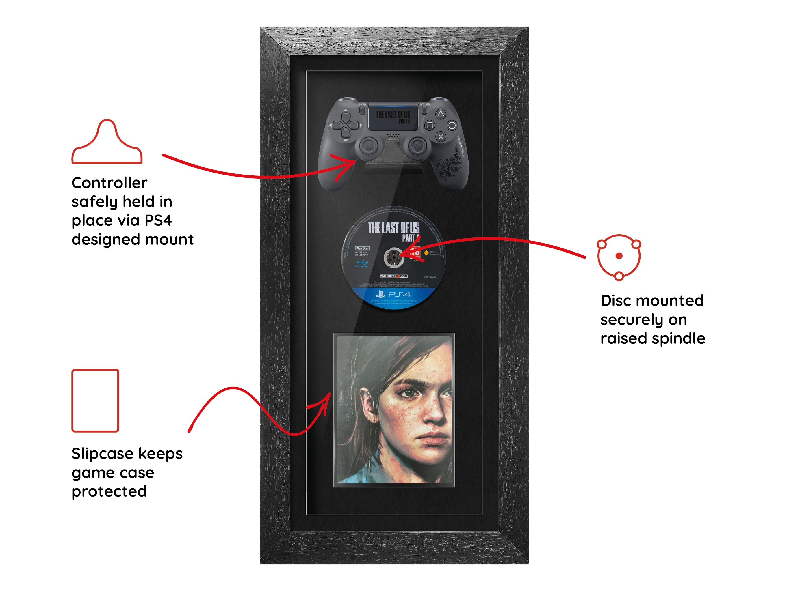PS4 Controller, Disc & Game Frame