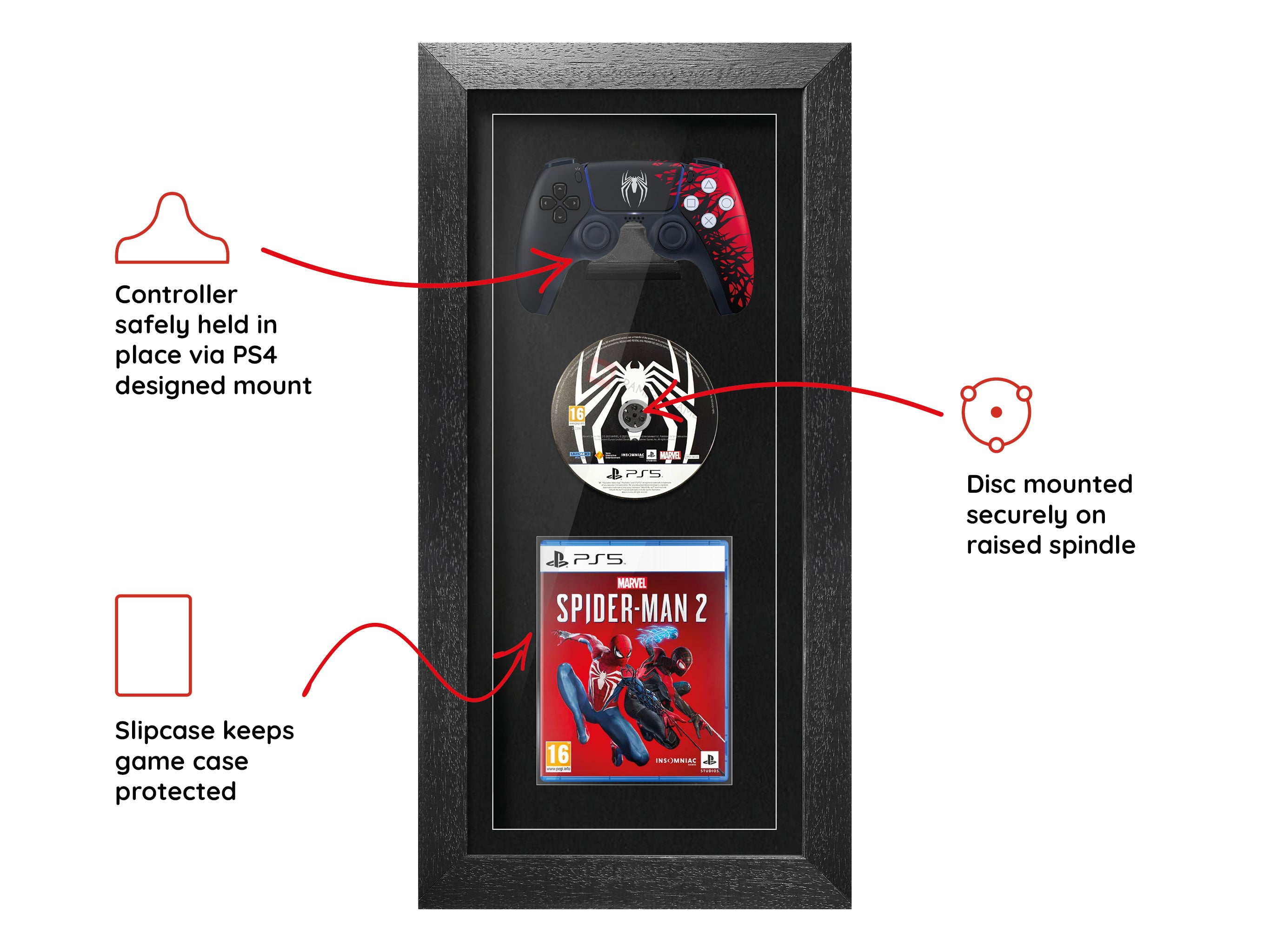 PS5 Controller, Disc & Game Frame