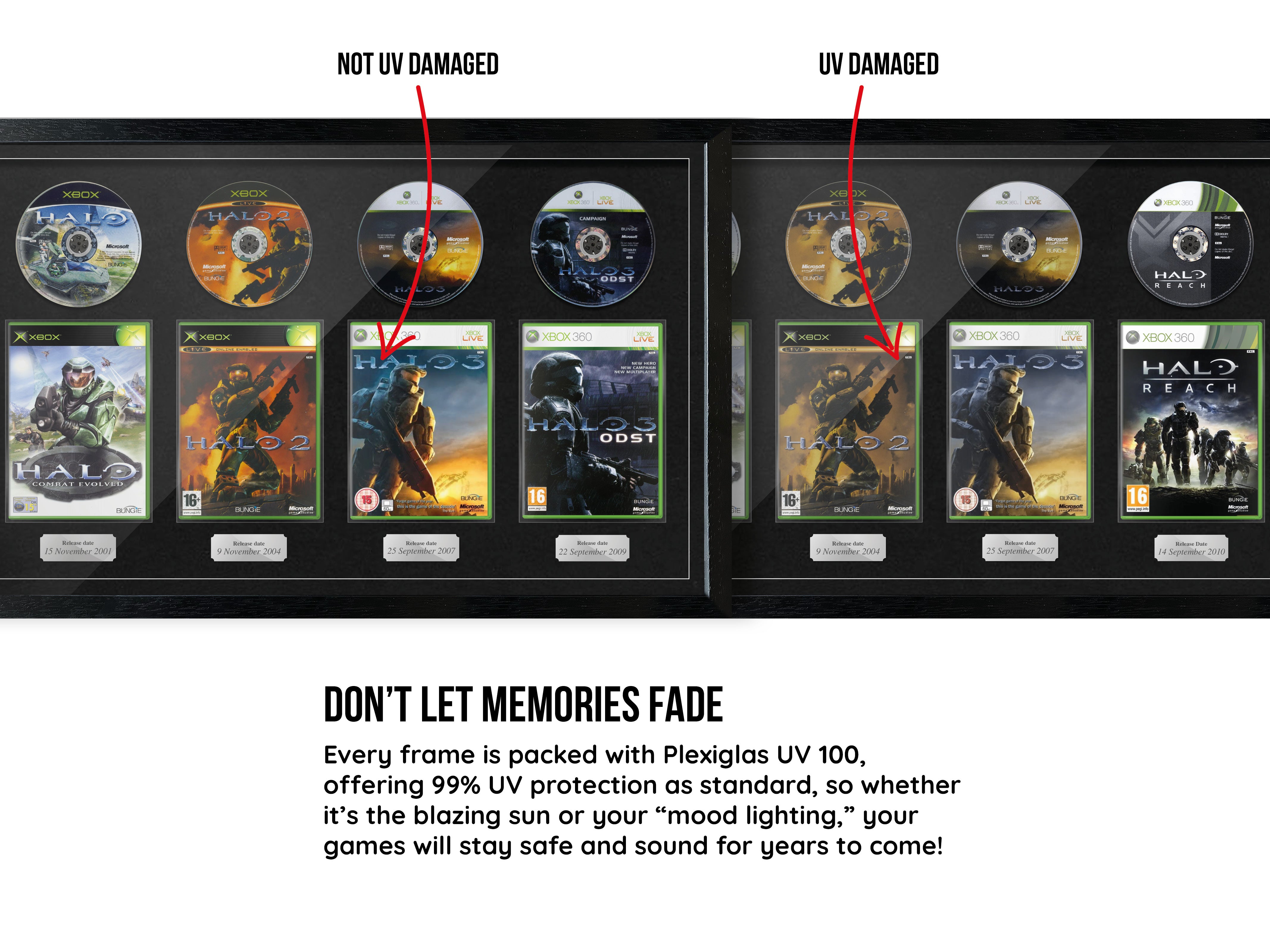 The Halo Trilogy + ODST (Xbox) Quadrilogy Exhibition Range Framed Games