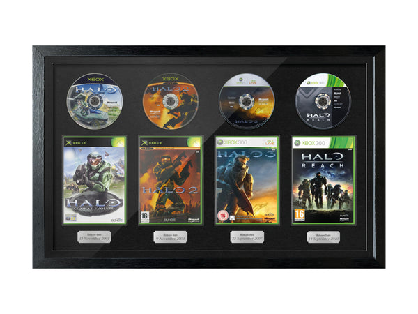The Halo Trilogy + Reach (Xbox) Quadrilogy Exhibition Range Framed Games