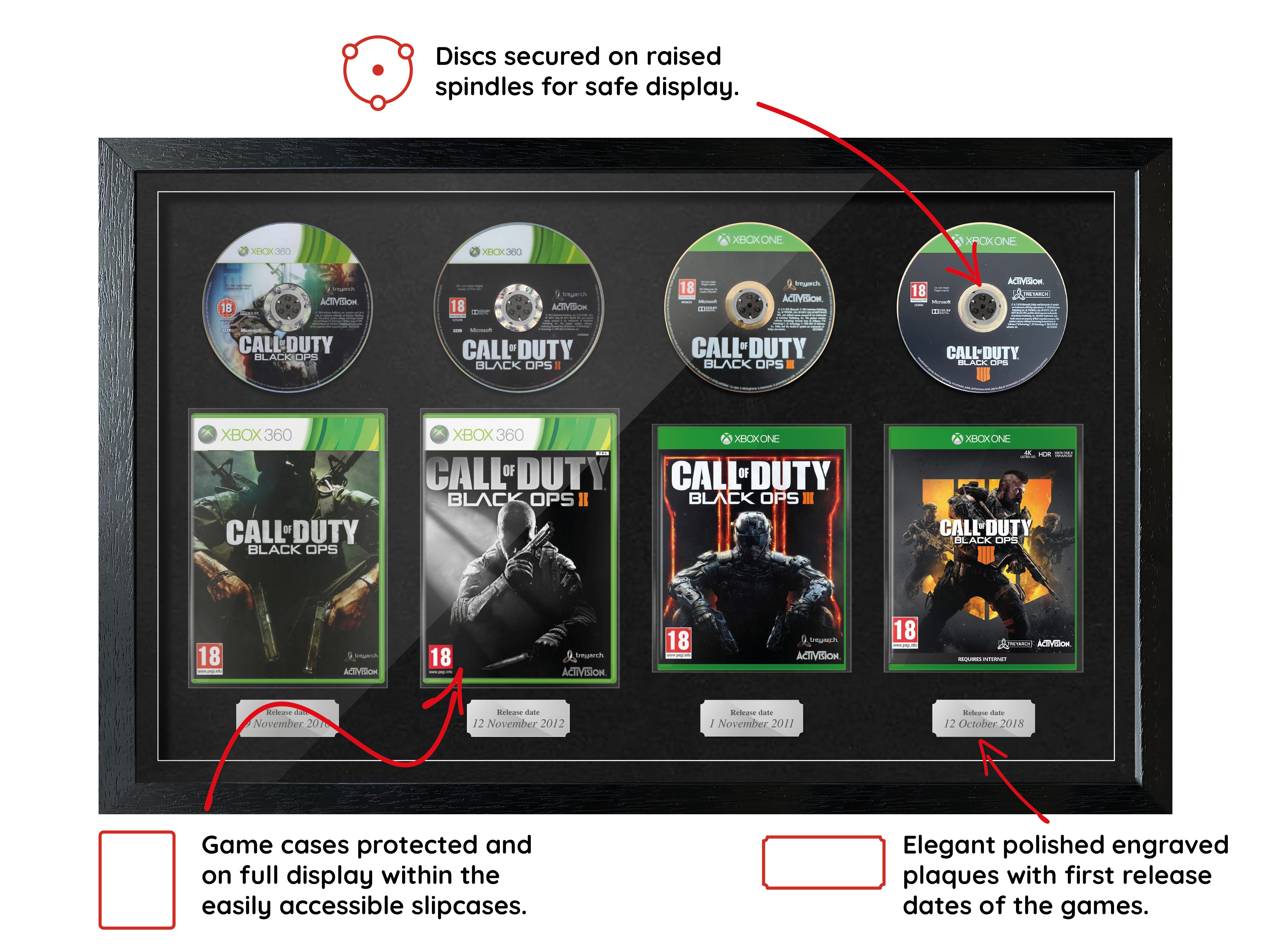 The Call of Duty: Black Ops (Xbox) Quadrilogy Exhibition Range Framed Games