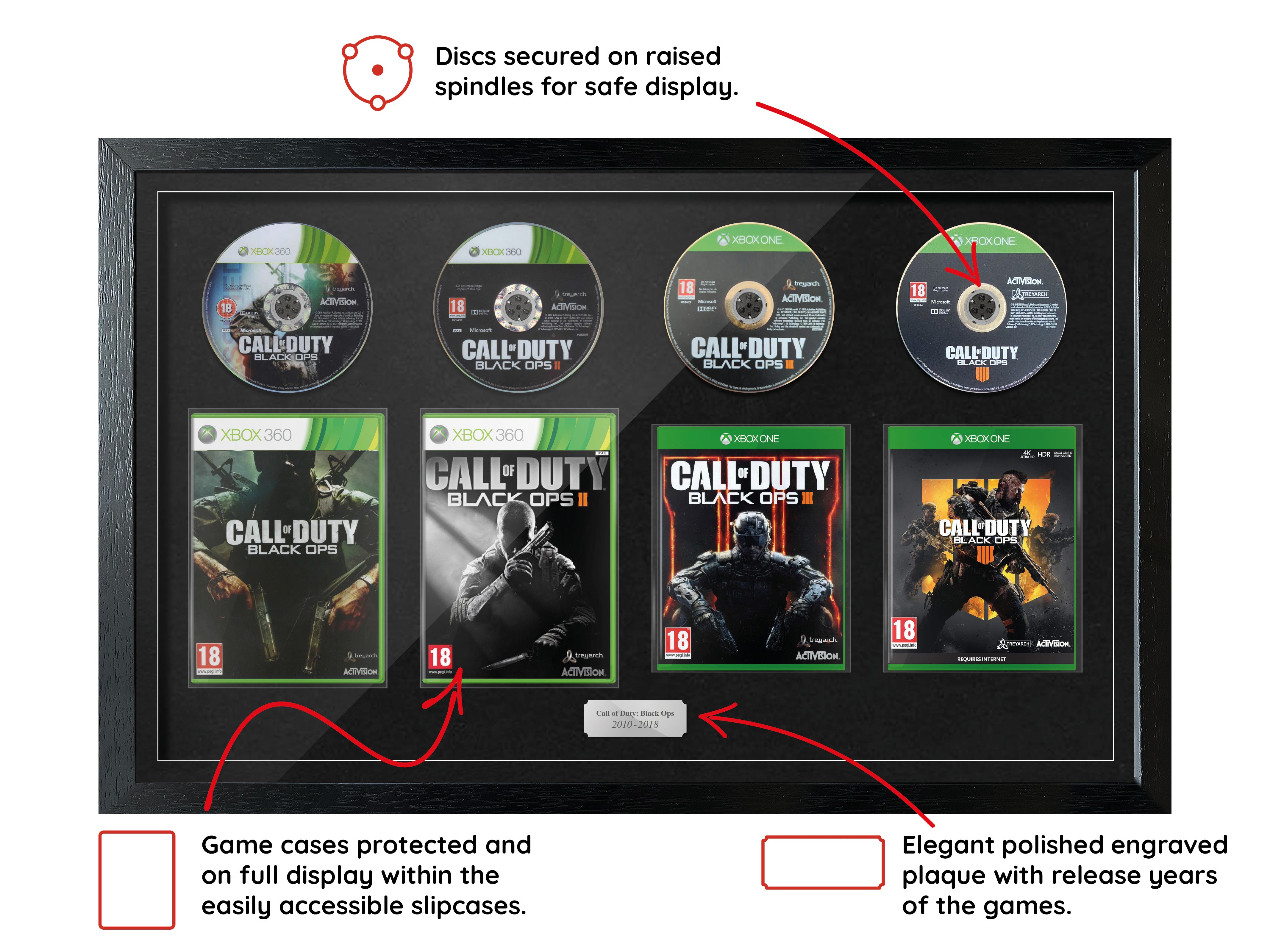 The Call of Duty: Black Ops (Xbox) Quadrilogy Exhibition Range Framed Games