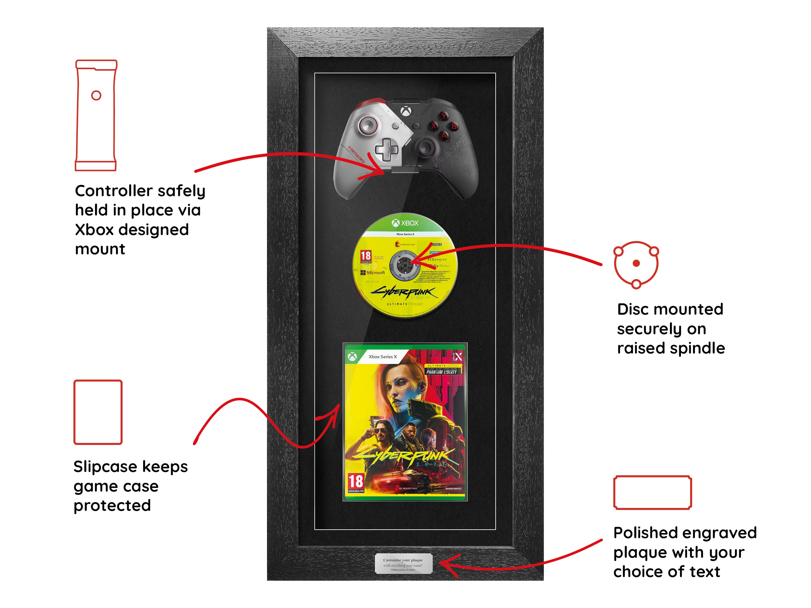 Xbox One Controller, Disc & Game Frame