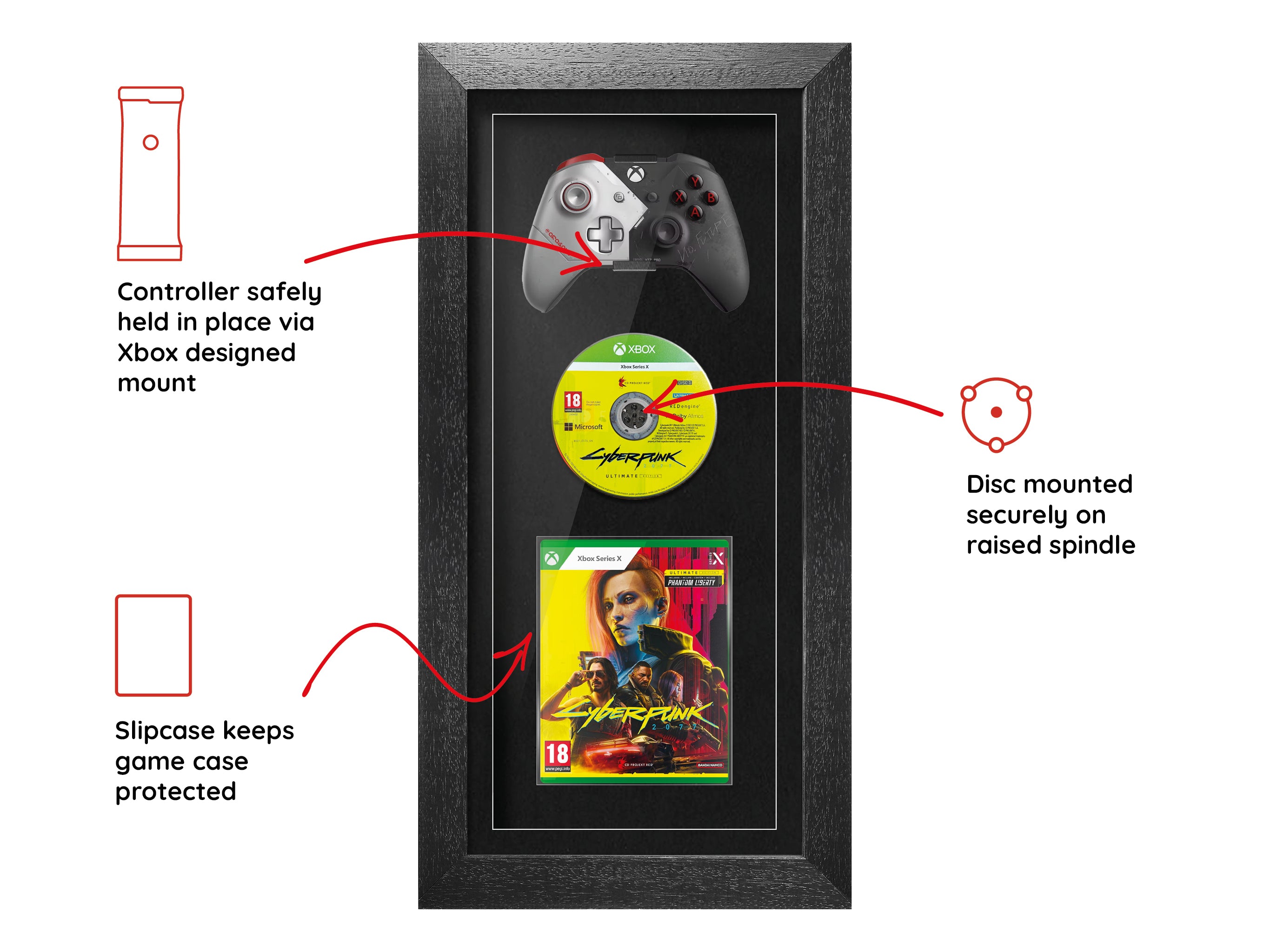 Xbox One Controller, Disc & Game Frame
