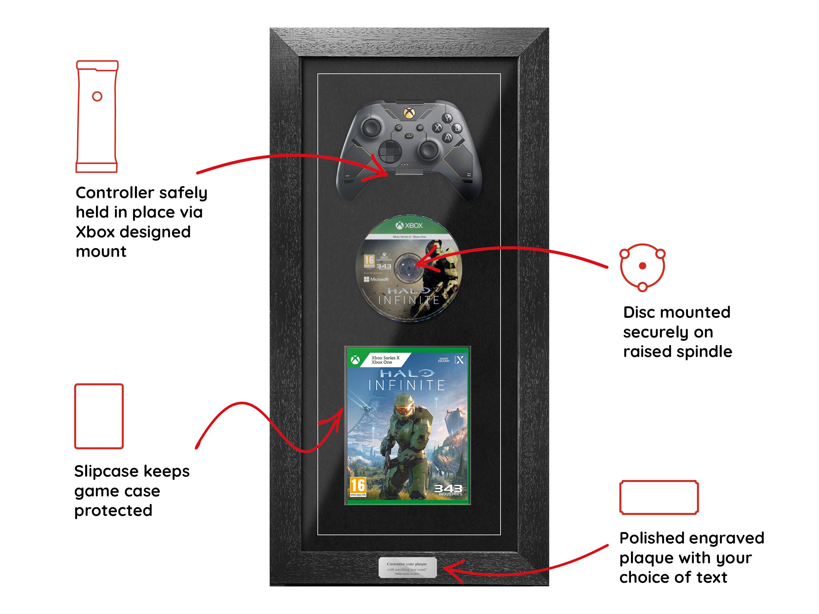 Xbox Series controller, disc & game frame