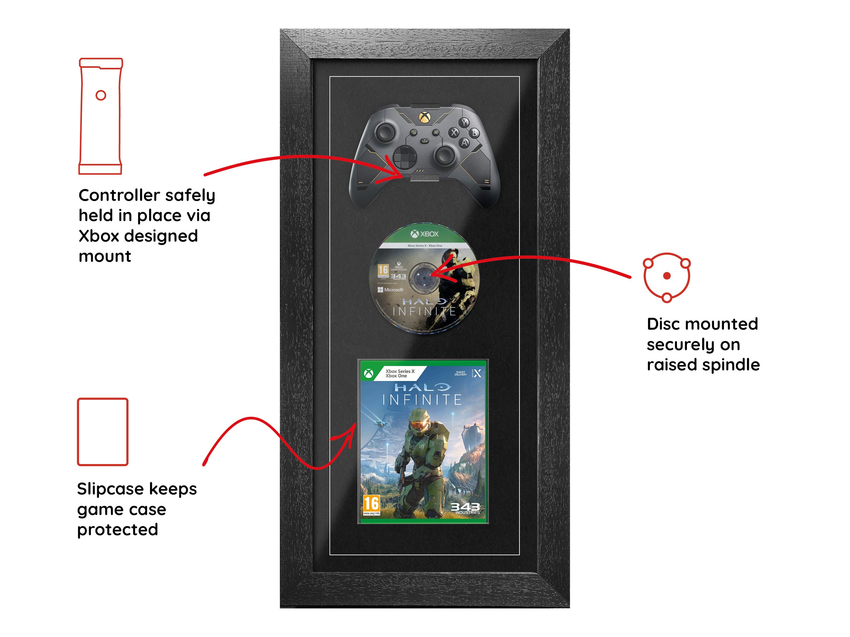 Xbox Series controller, disc & game frame