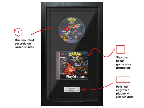 Crash Bandicoot 2 (PS1) Exhibition Range Framed Game