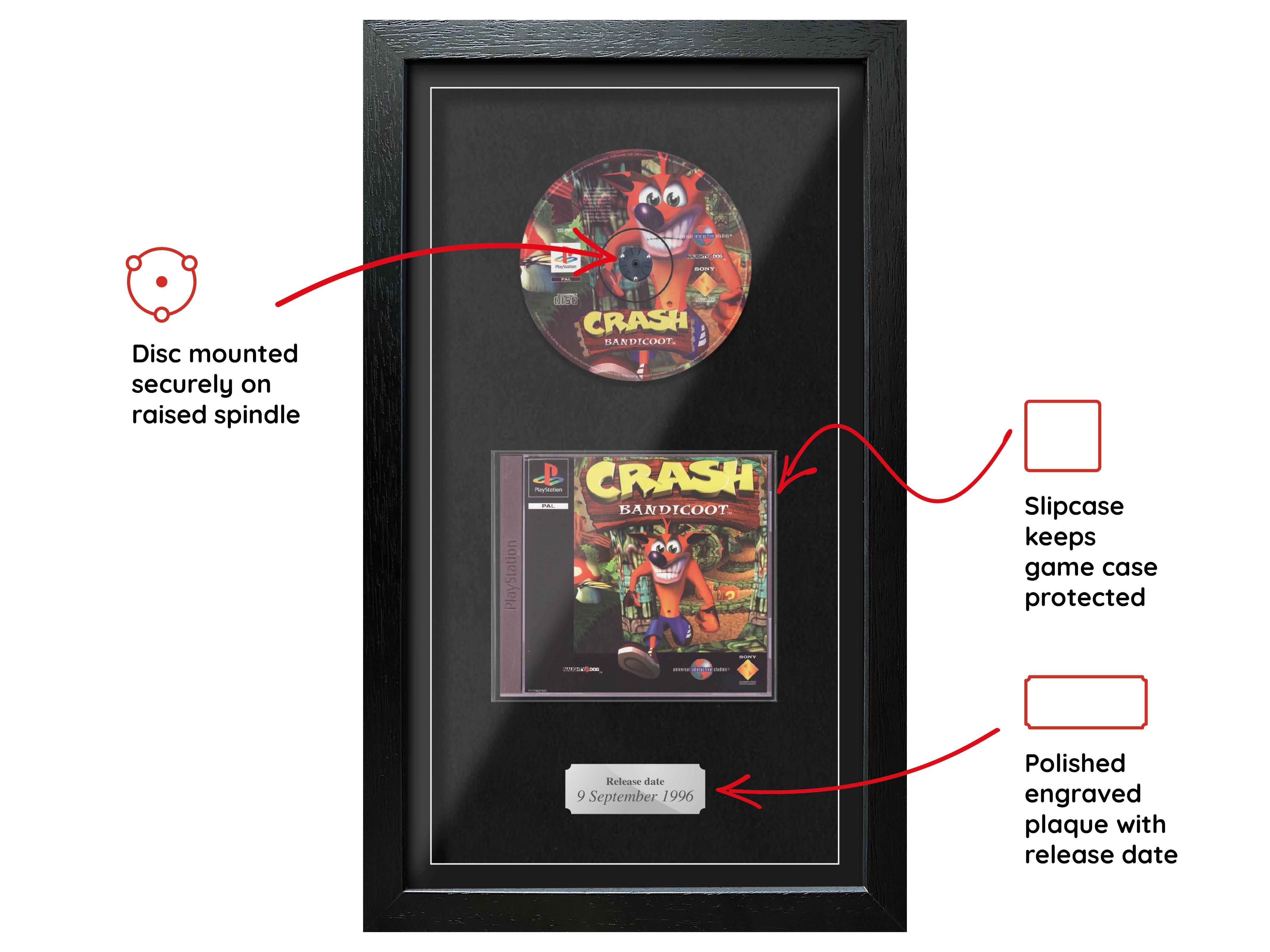 Crash Bandicoot (PS1) Exhibition Range Framed Game