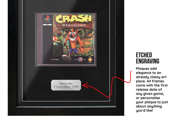 Crash Bandicoot (PS1) Exhibition Range Framed Game