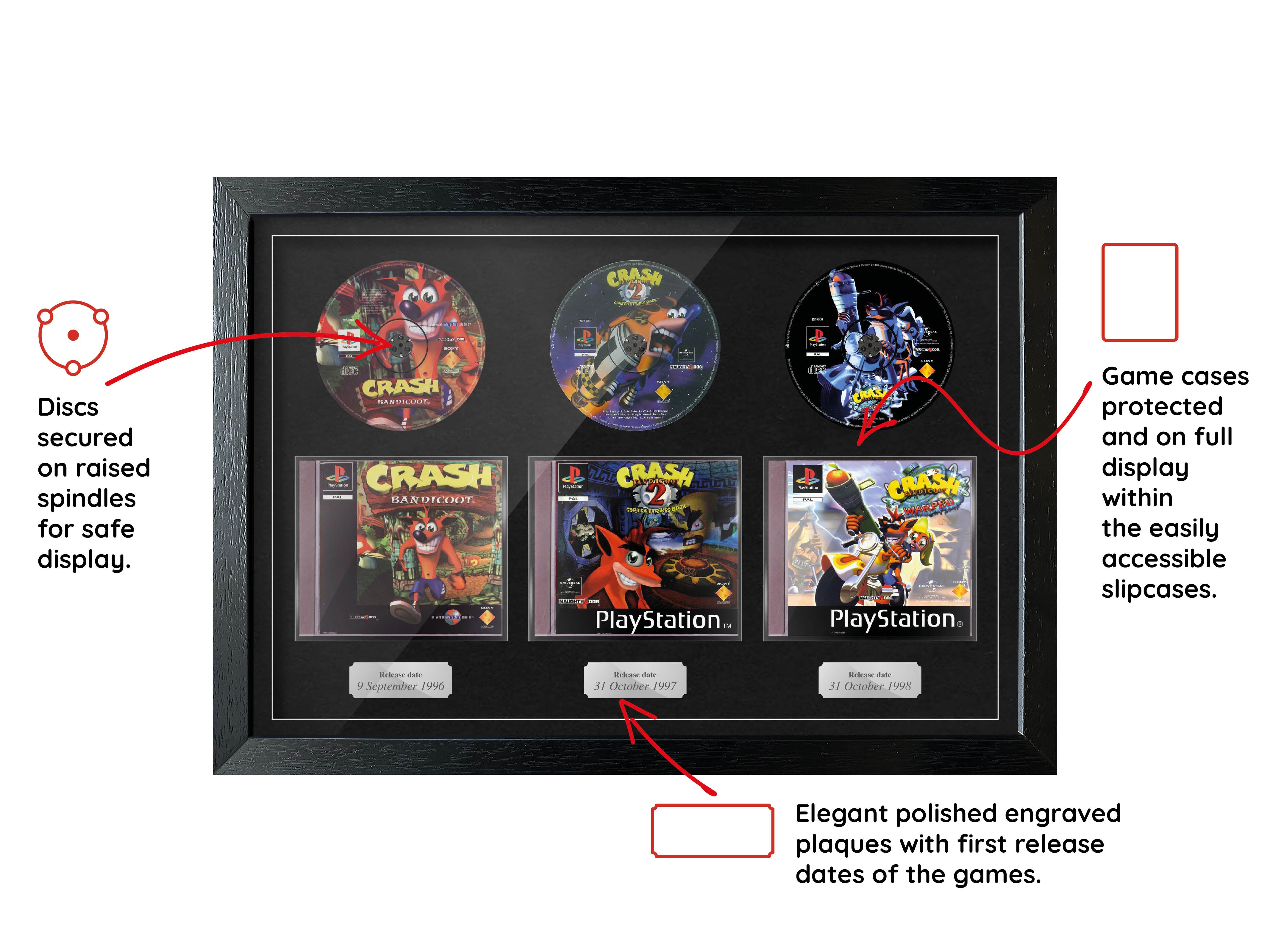 The Crash Bandicoot Trilogy (PS1) Exhibition Range Framed Games