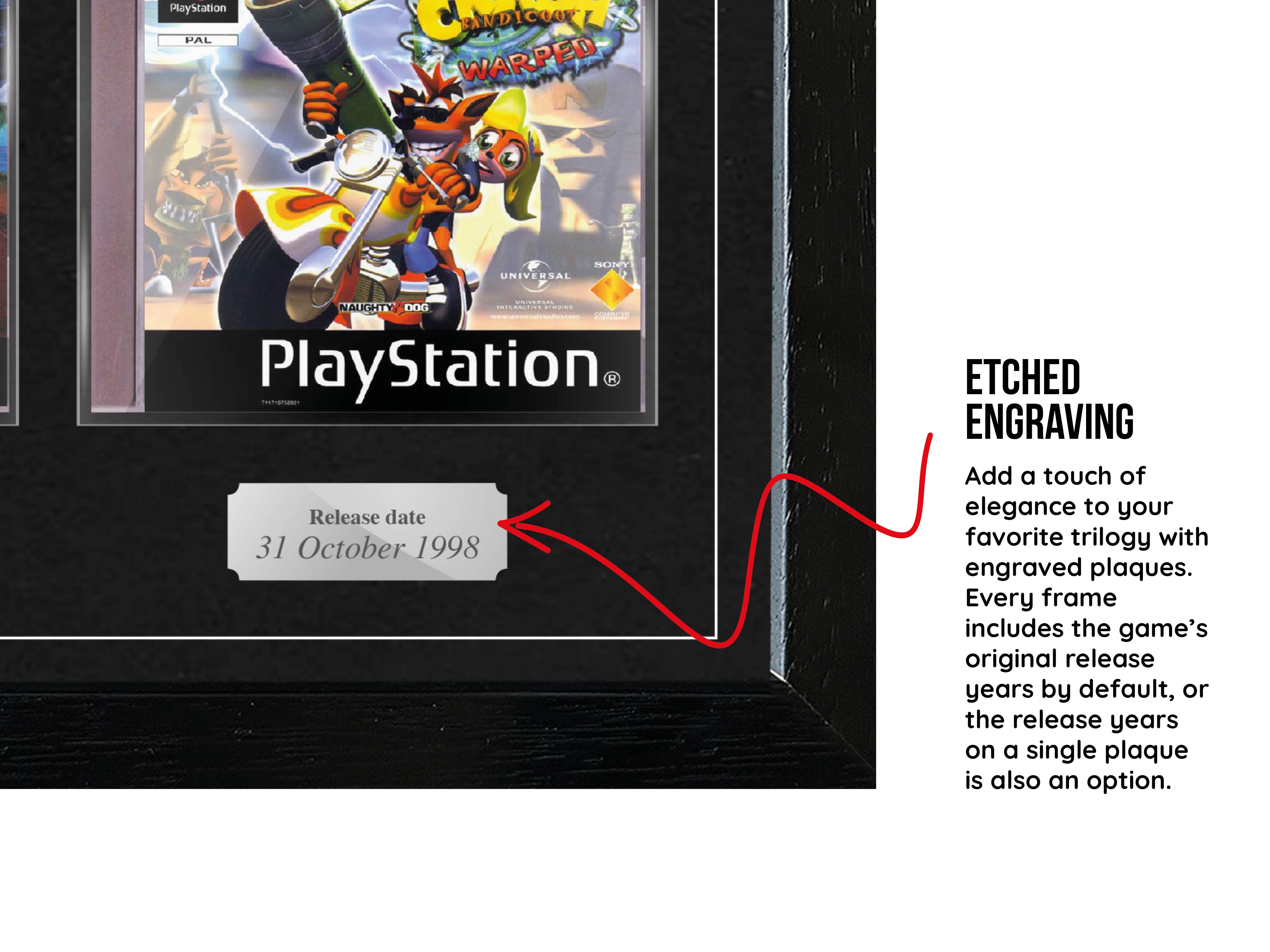 The Crash Bandicoot Trilogy (PS1) Exhibition Range Framed Games
