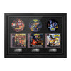 Crash Bandicoot Trilogy PS1 Trio frame with the original discs, cases and release date plaques for Crash Bandicoot, Cortex Strikes Back and Warped