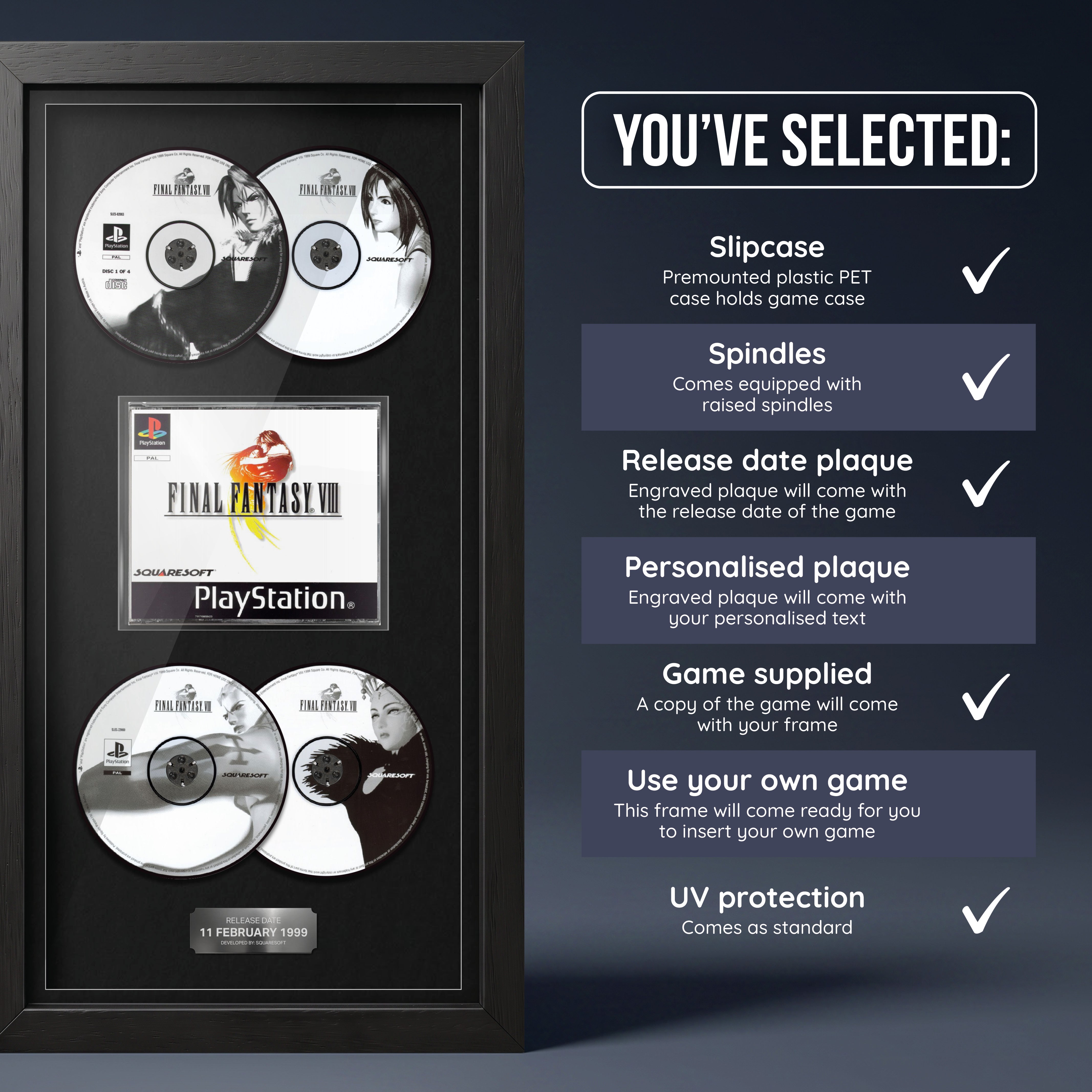Final Fantasy VIII (PS1) Exhibition Range Framed Game