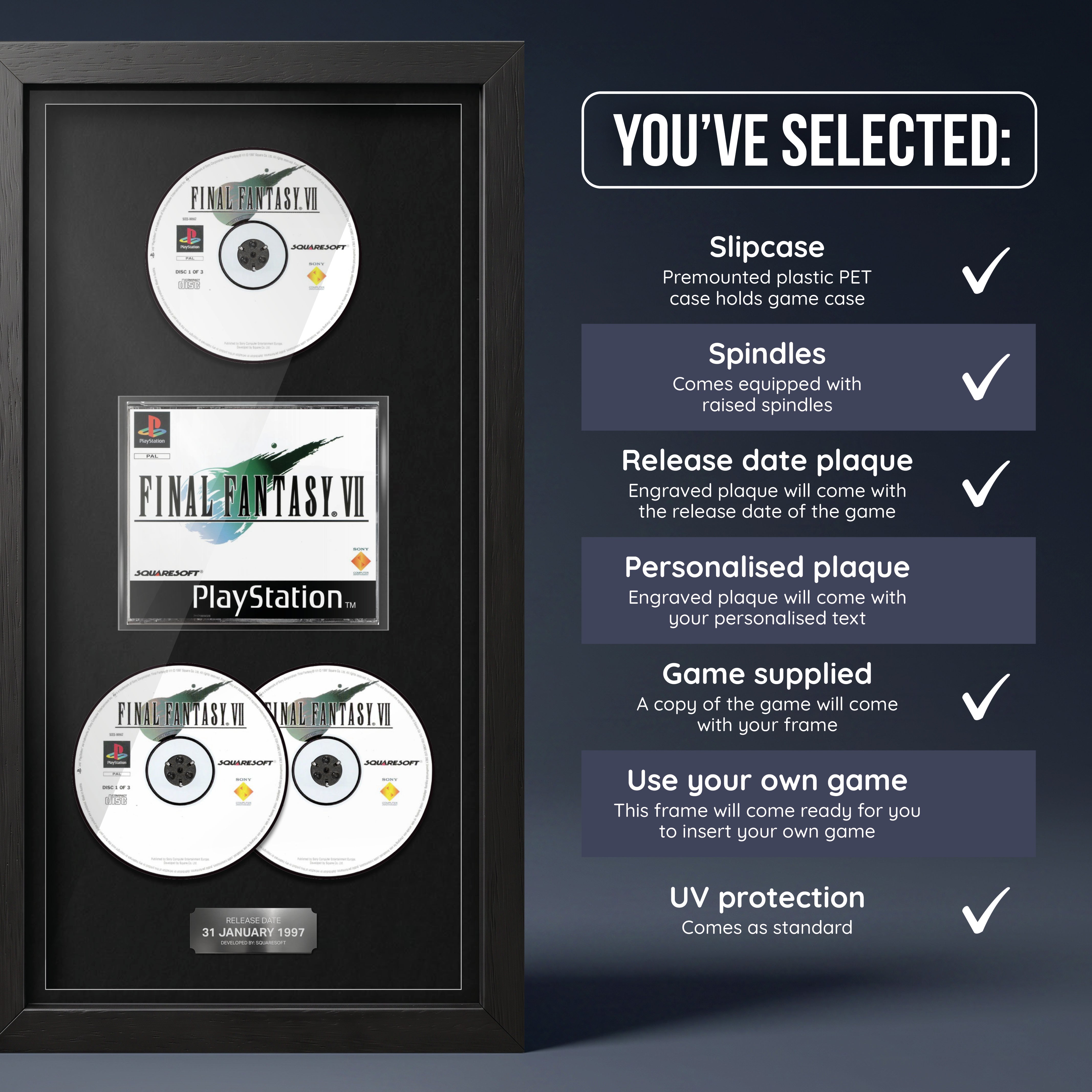 Final Fantasy VII (PS1) Exhibition Range Framed Game