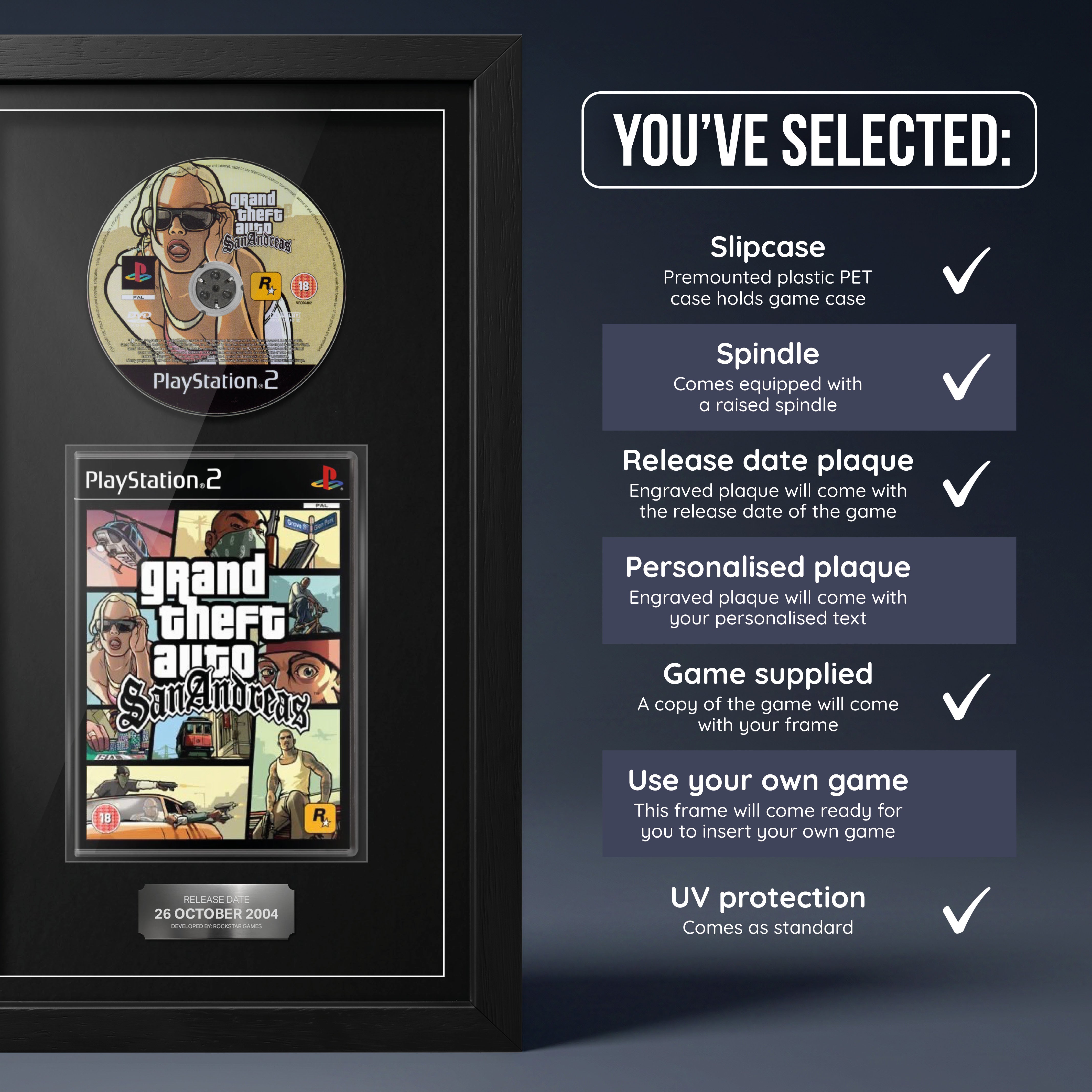 Grand Theft Auto: San Andreas (PS2) Exhibition Range Framed Game