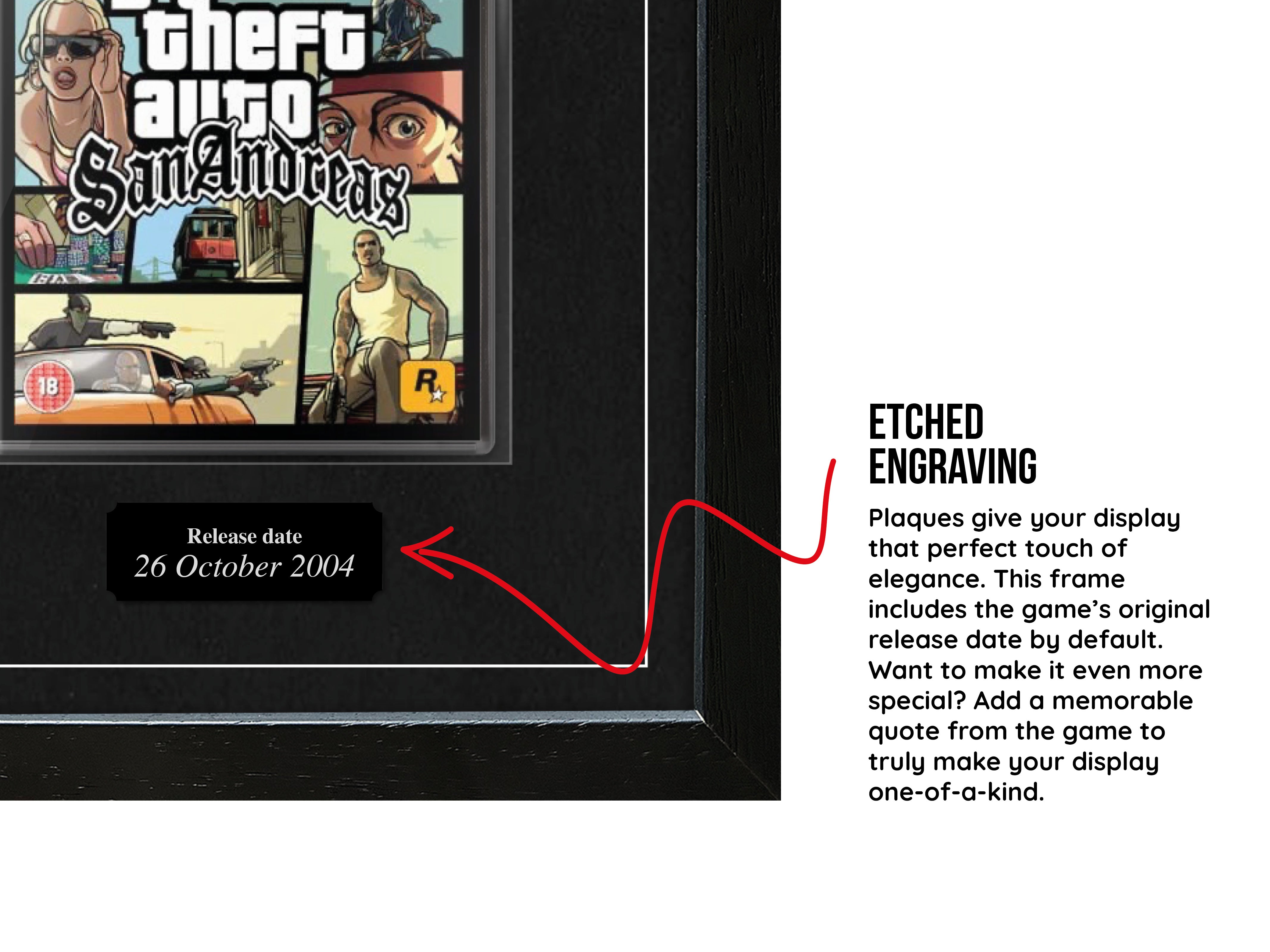 Grand Theft Auto: San Andreas [Black plaque] (PS2) Exhibition Range Framed Game