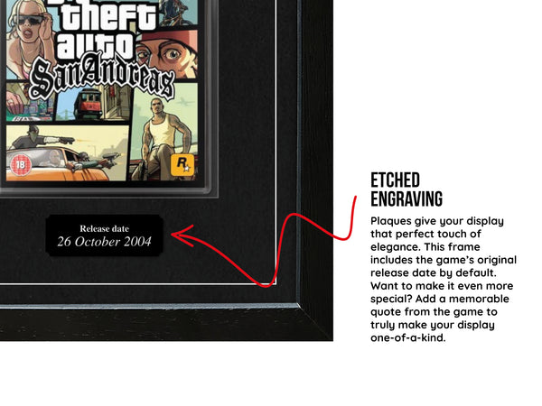 Grand Theft Auto: San Andreas [Black plaque] (PS2) Exhibition Range Framed Game