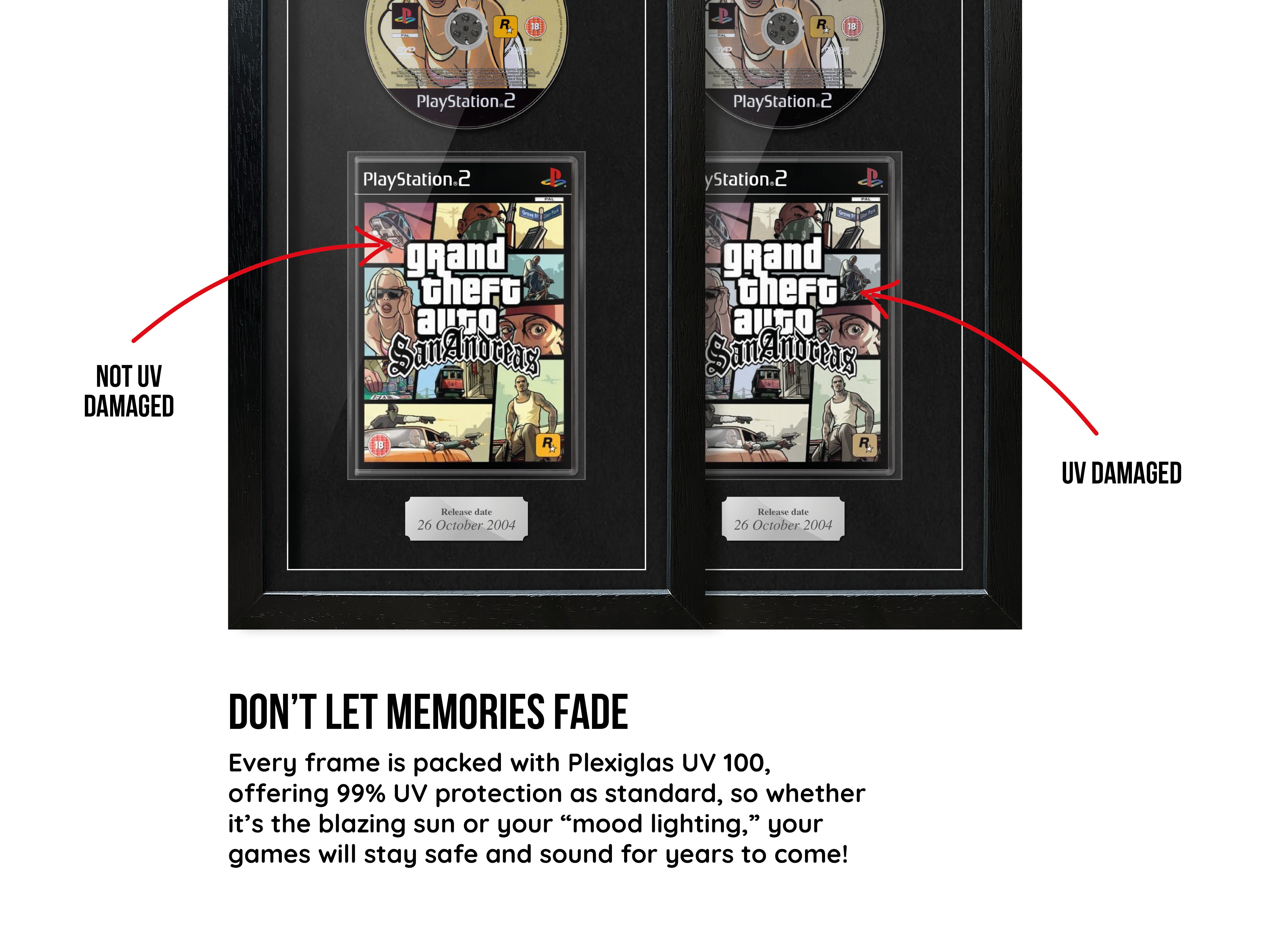 Grand Theft Auto: San Andreas [Black plaque] (PS2) Exhibition Range Framed Game