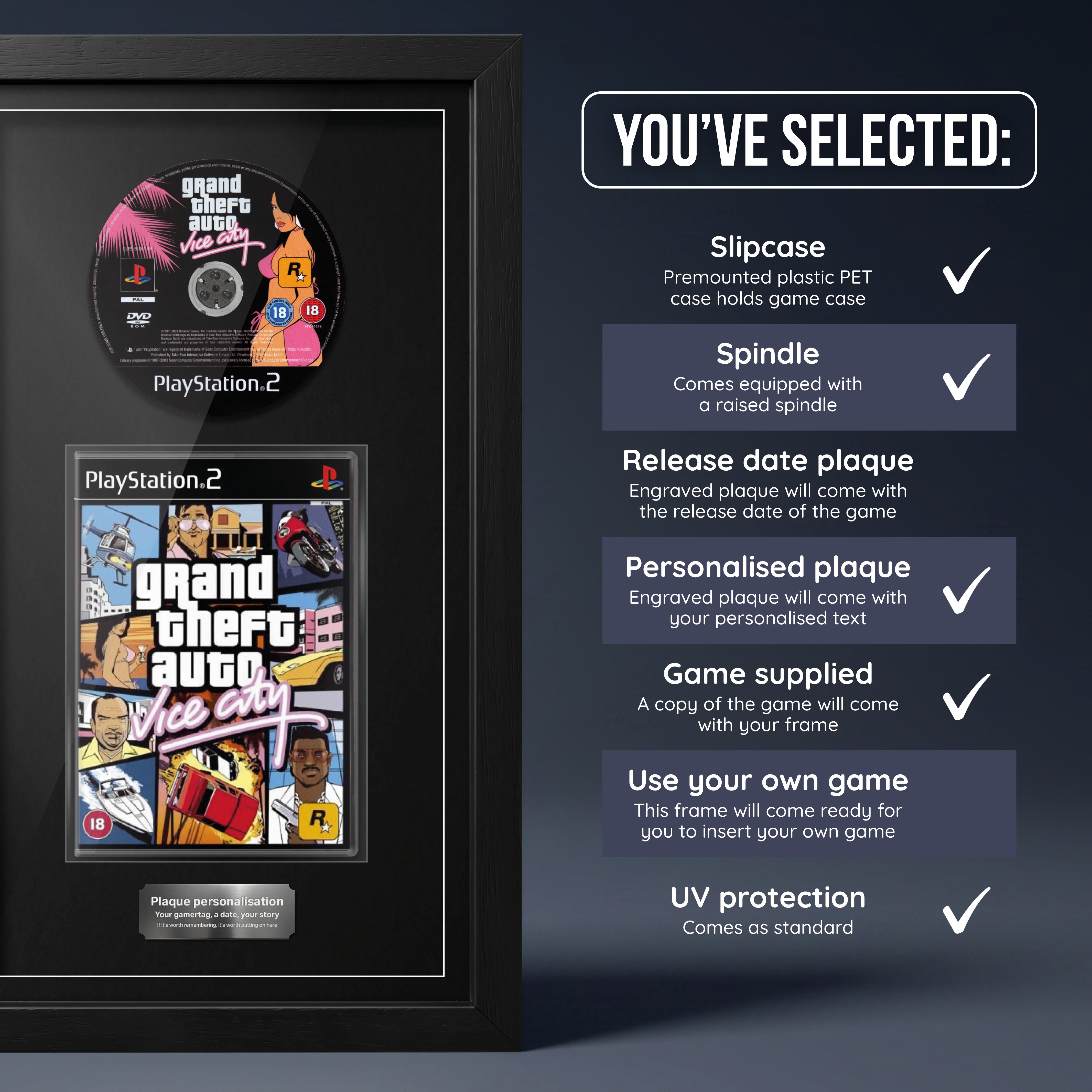 Grand Theft Auto: Vice City (PS2) Exhibition Range Framed Game
