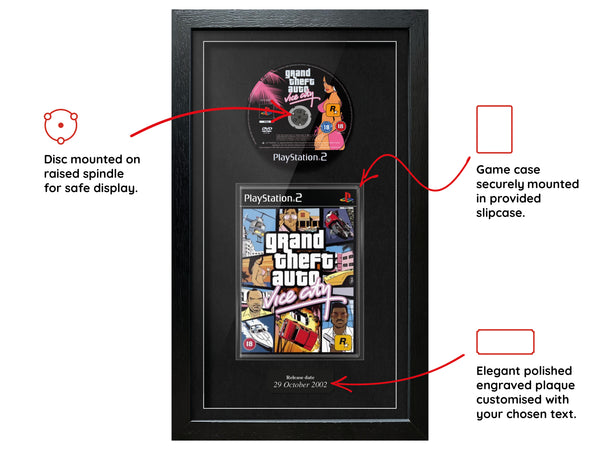 Grand Theft Auto: Vice City (PS2) [BLACK PLAQUE] Exhibition Range Framed Game