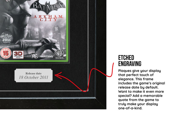 Batman Arkham City (Xbox 360) [SILVER PLAQUE] Exhibition Range Framed Game