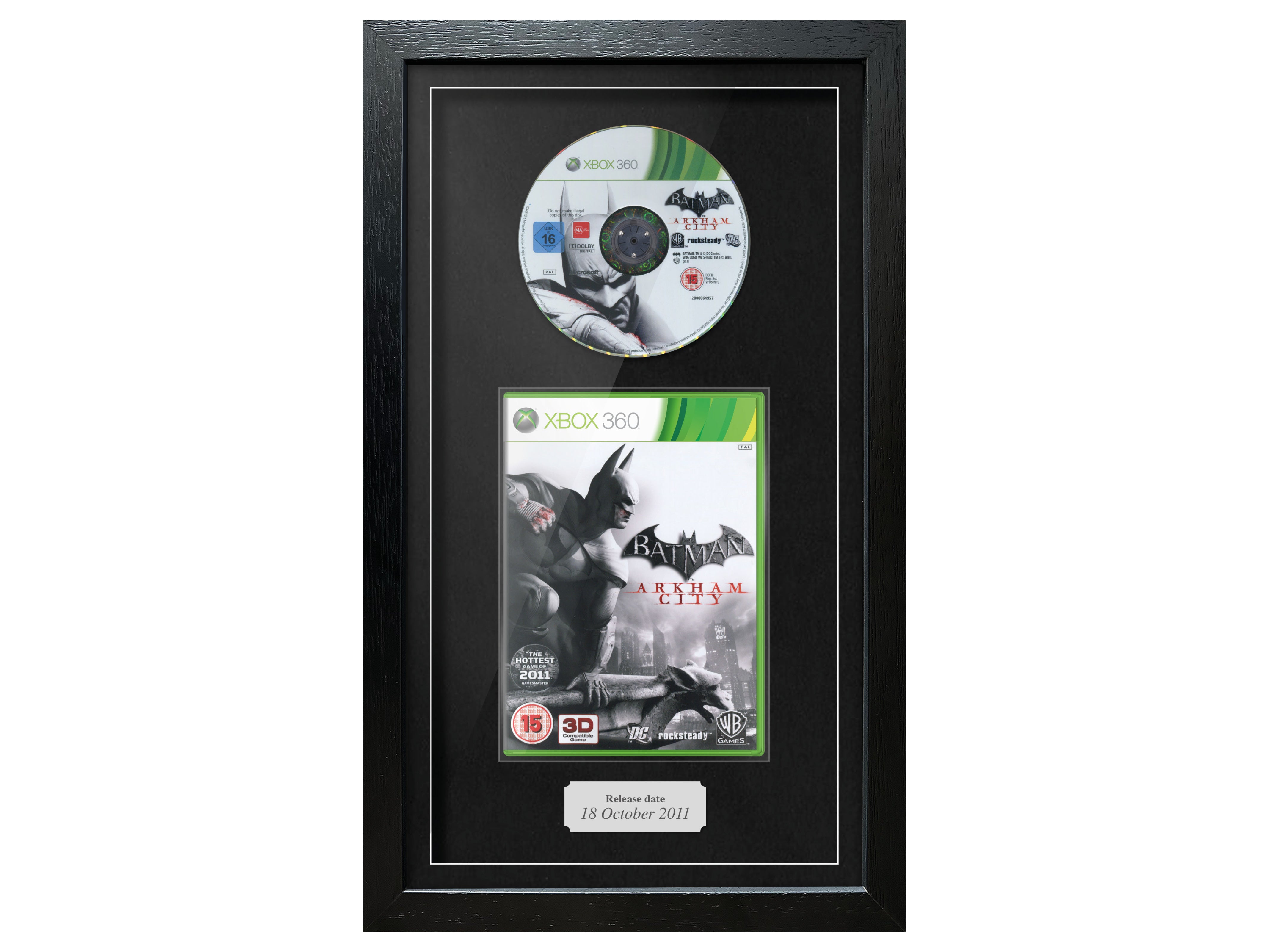 Batman Arkham City (Xbox 360) [SILVER PLAQUE] Exhibition Range Framed Game