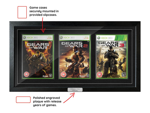 gears of war xbox exclusive The Gears of War Trilogy (Xbox) Exhibition Range Framed Games
