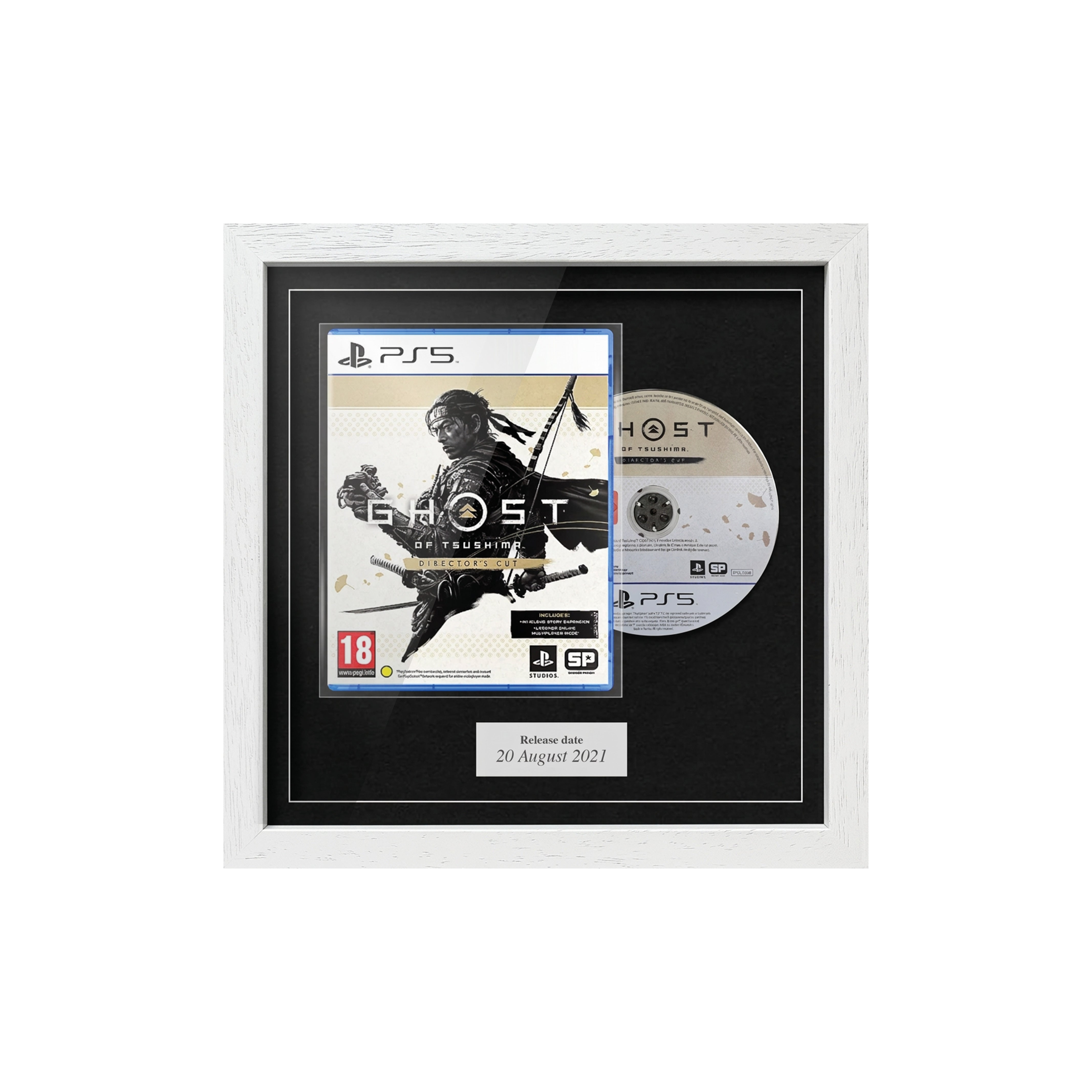 Ghost of Tsushima: Director's Cut (PS5) [WHITE FRAME, SILVER PLAQUE] Combined Range Framed Game