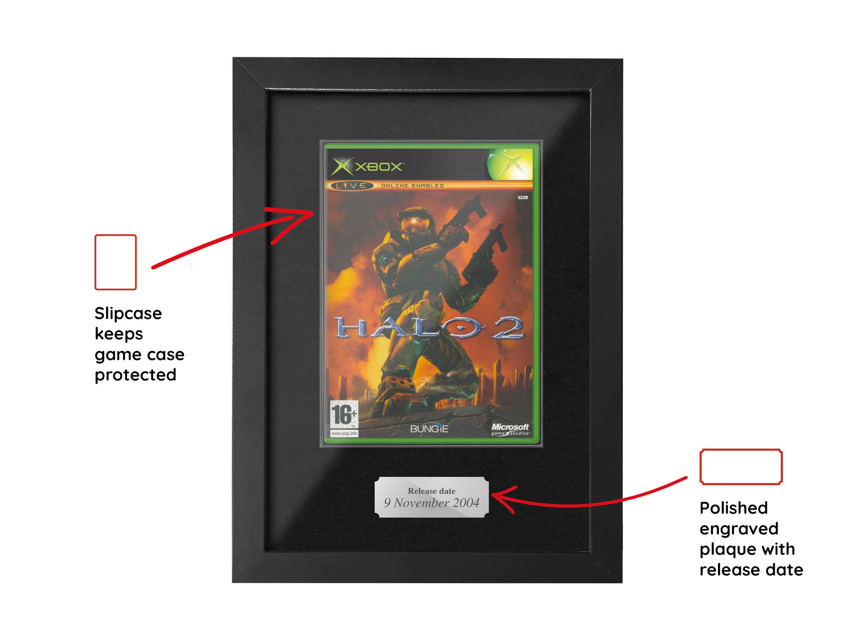 Halo 2 (Xbox) Display Case Range Framed Game