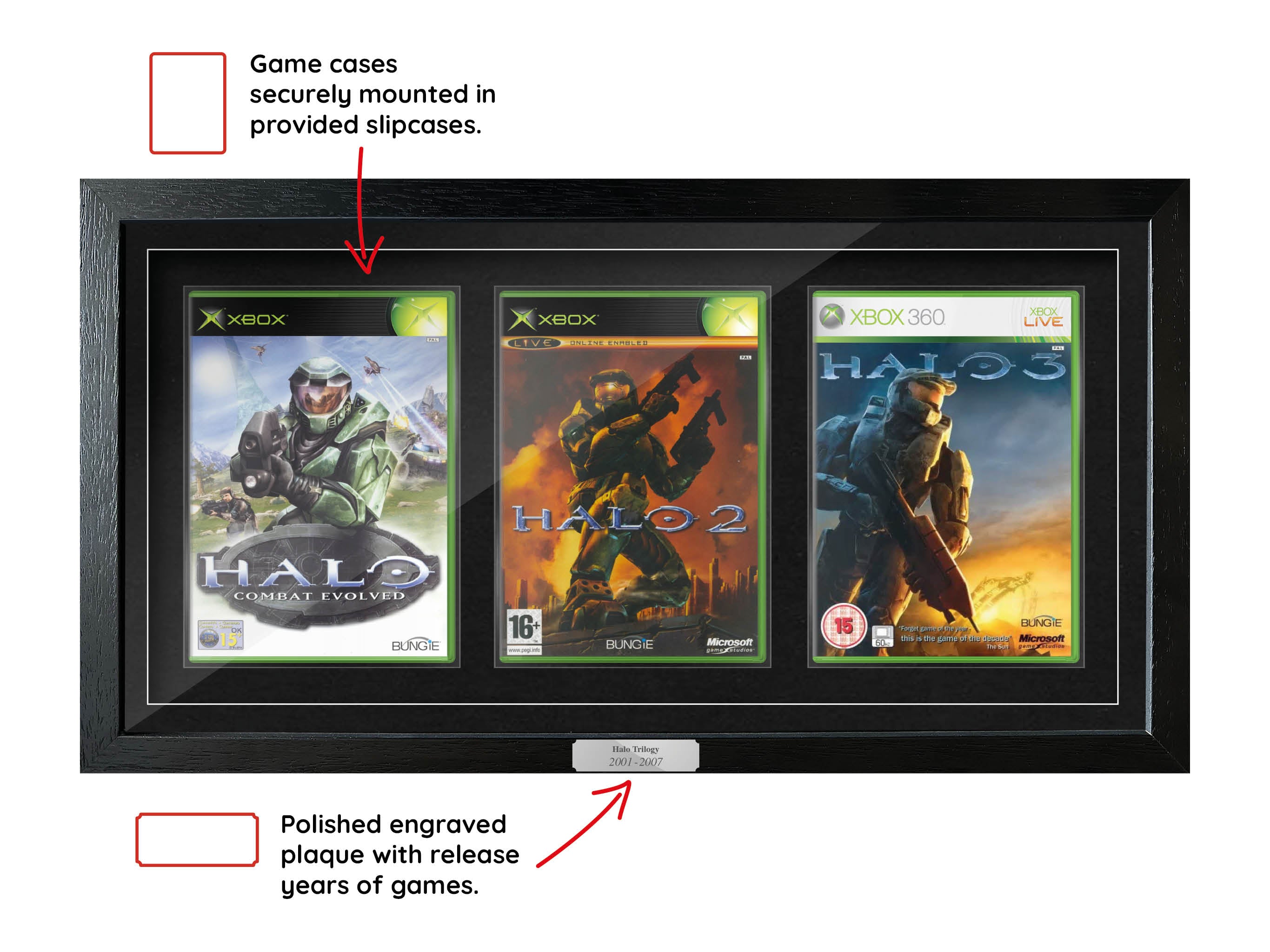 The Halo Trilogy (Xbox) Exhibition Range Framed Games