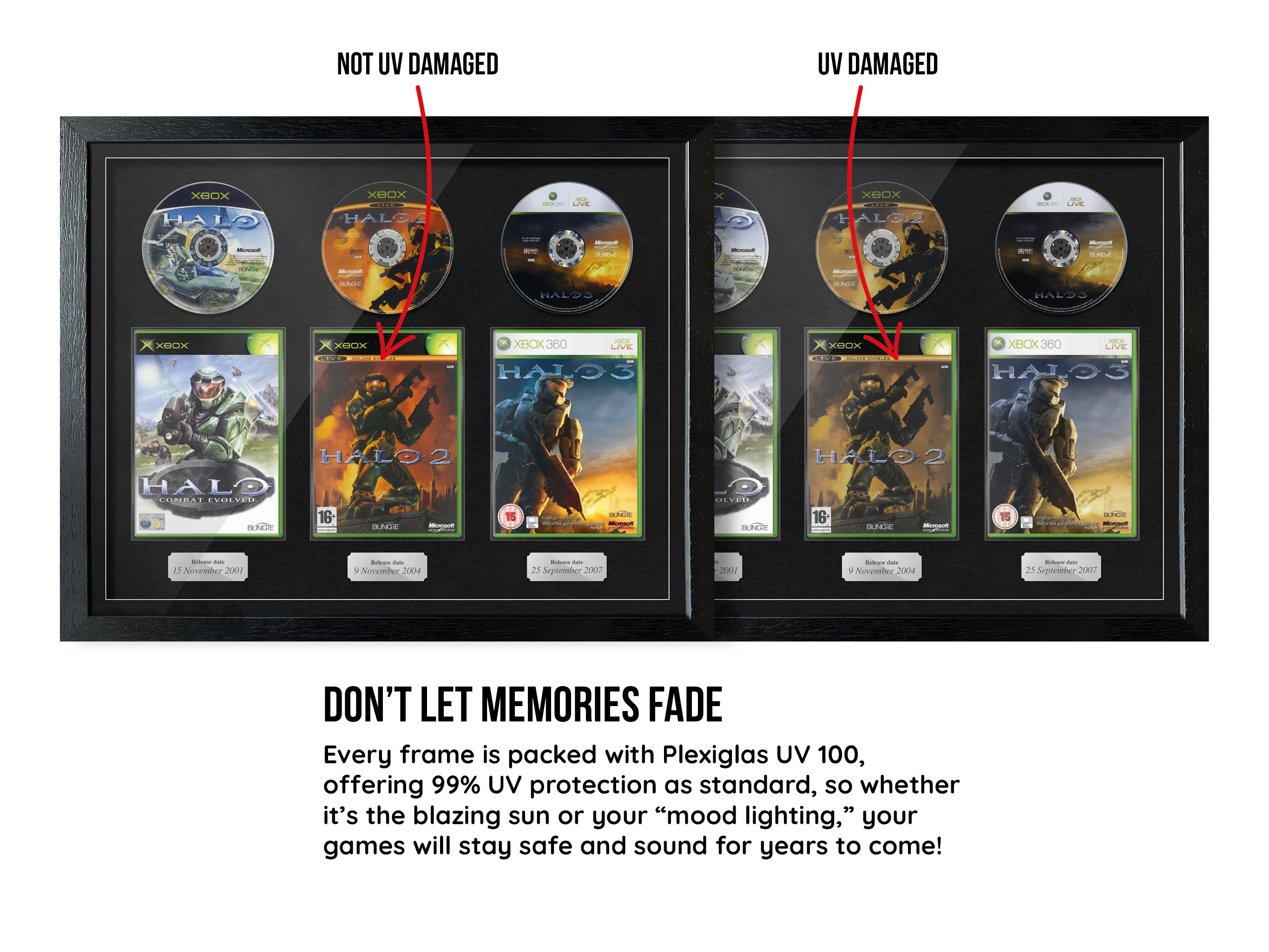 The Halo Trilogy (Xbox) [Black cut plaque] Exhibition Range Framed Games
