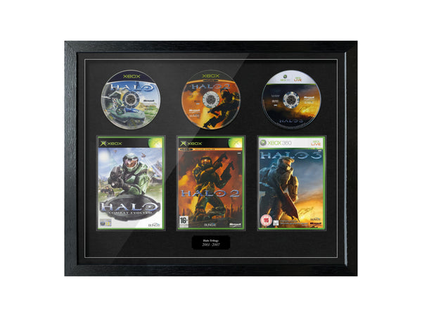 The Halo Trilogy (Xbox) [Black cut plaque] Exhibition Range Framed Games