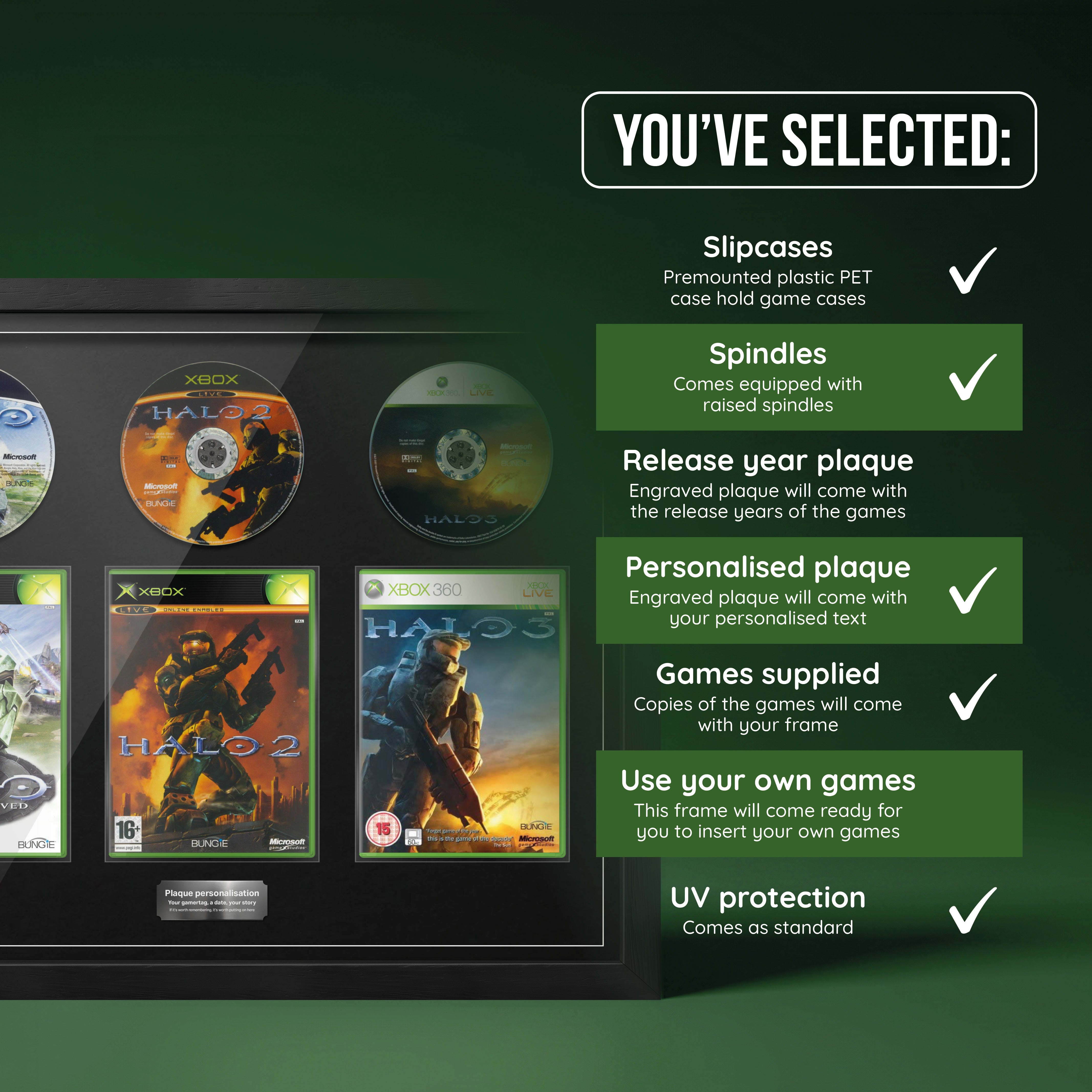 The Halo Trilogy (Xbox) Trio Framed Games