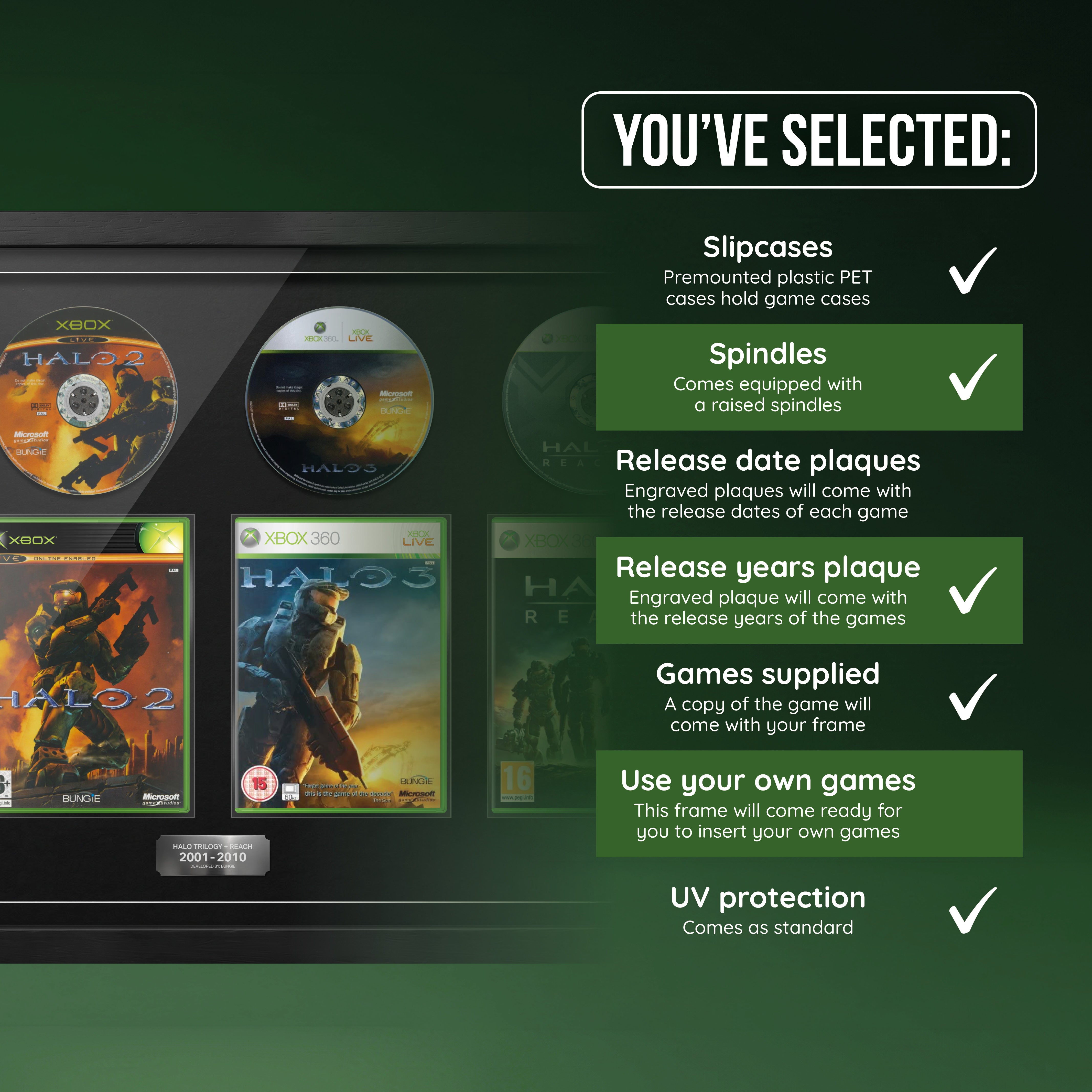 The Halo Trilogy + Reach (Xbox) Quad Range Framed Games