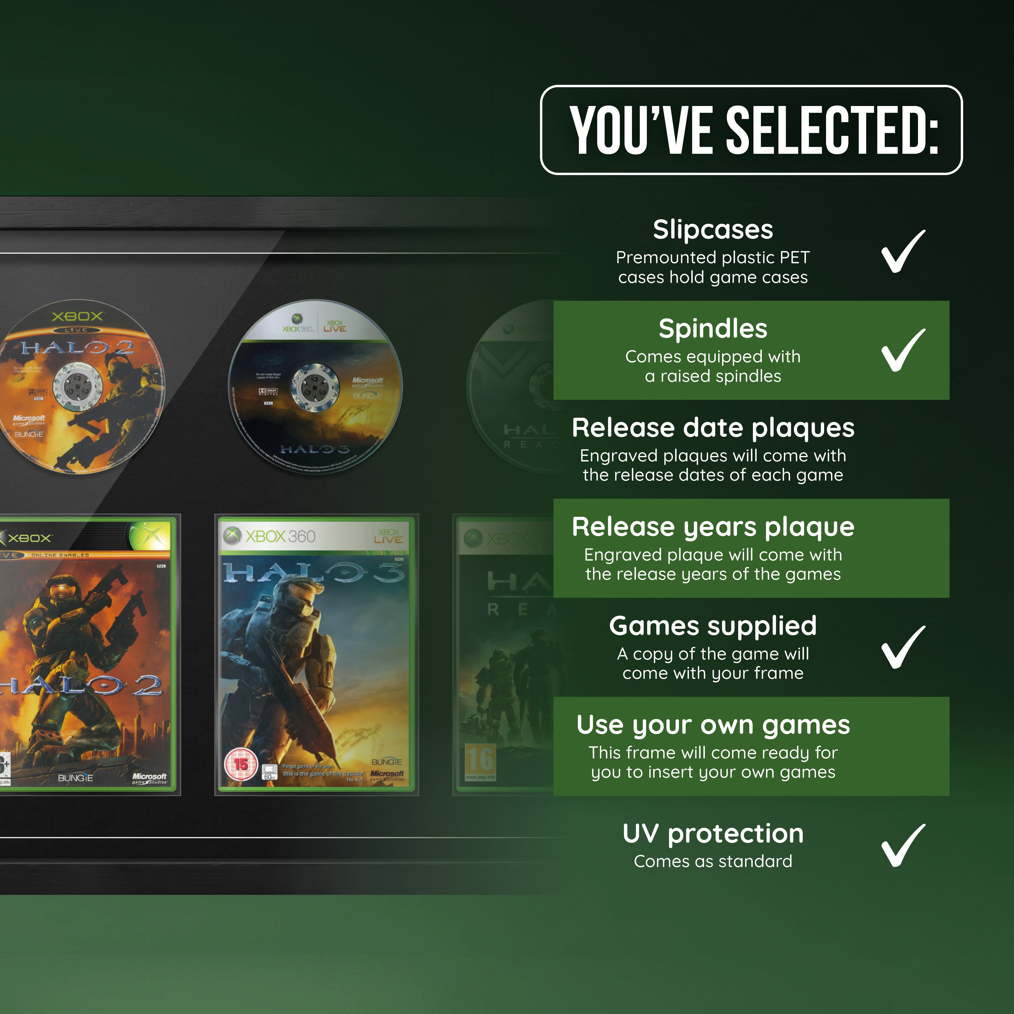 The Halo Trilogy + Reach (Xbox) Quad Range Framed Games
