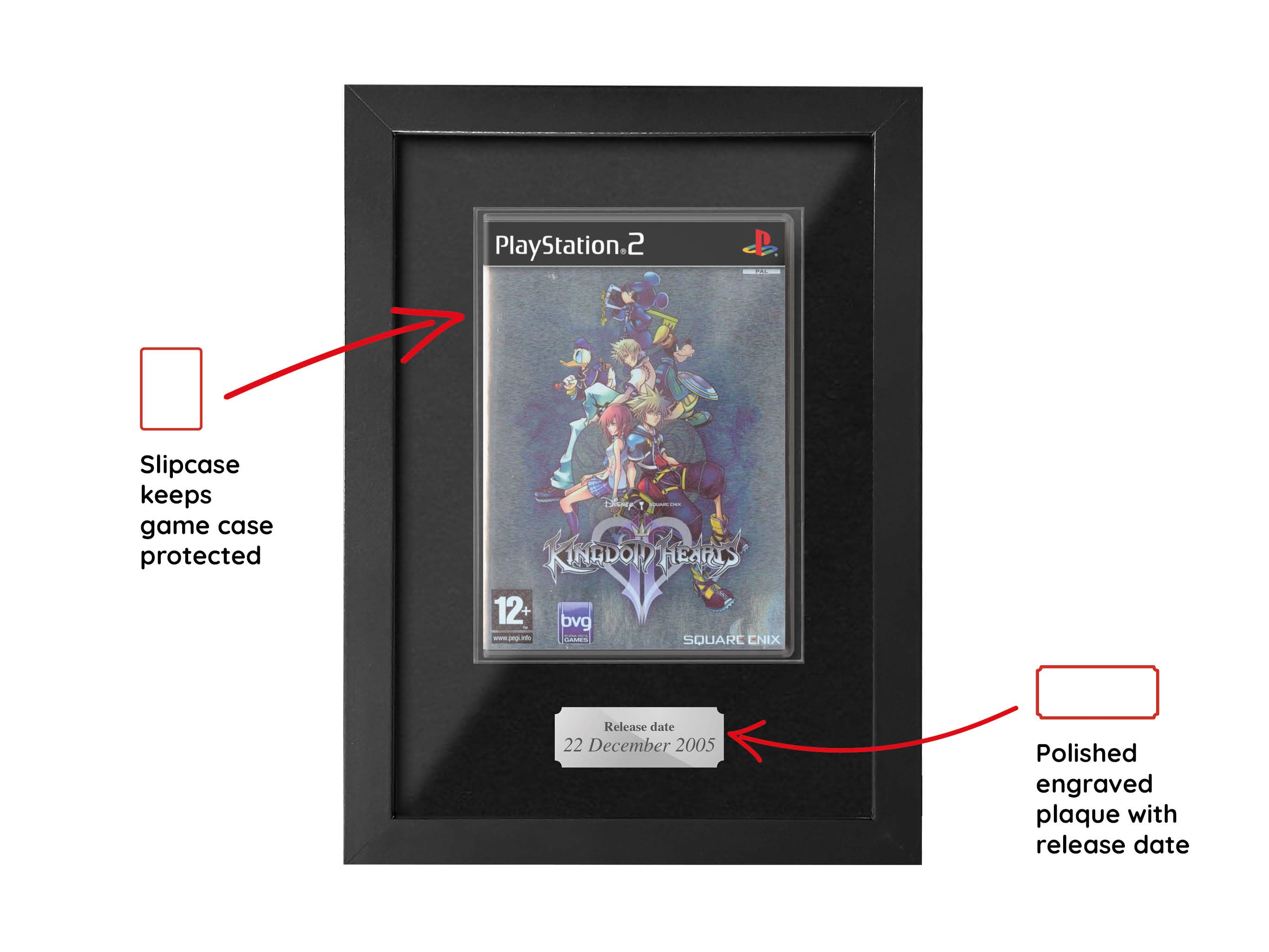 Kingdom Hearts 2 (PS2) Display Case Range Framed Game