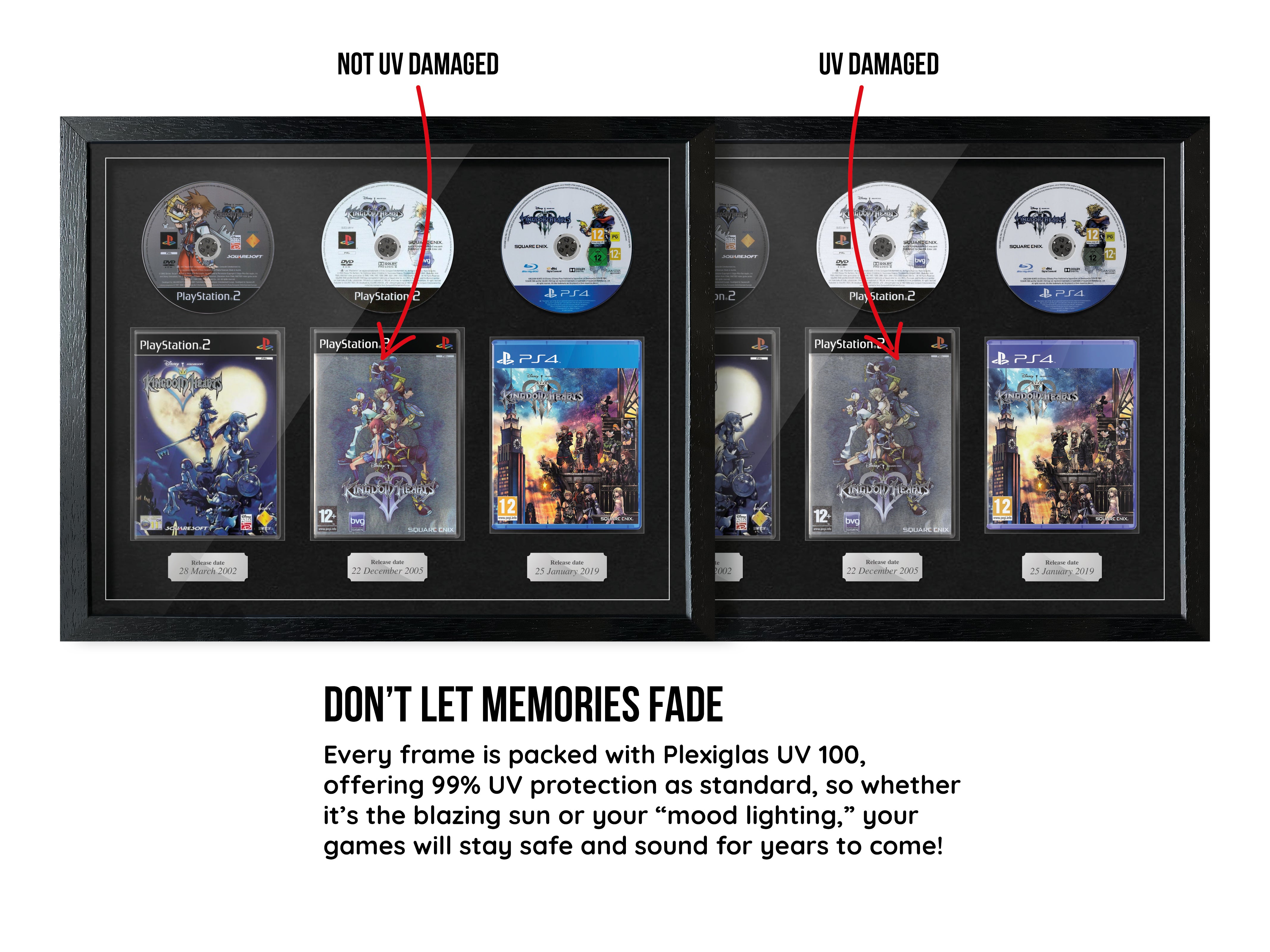 The Kingdom Hearts Trilogy (PS2/PS4) Exhibition Range Framed Games