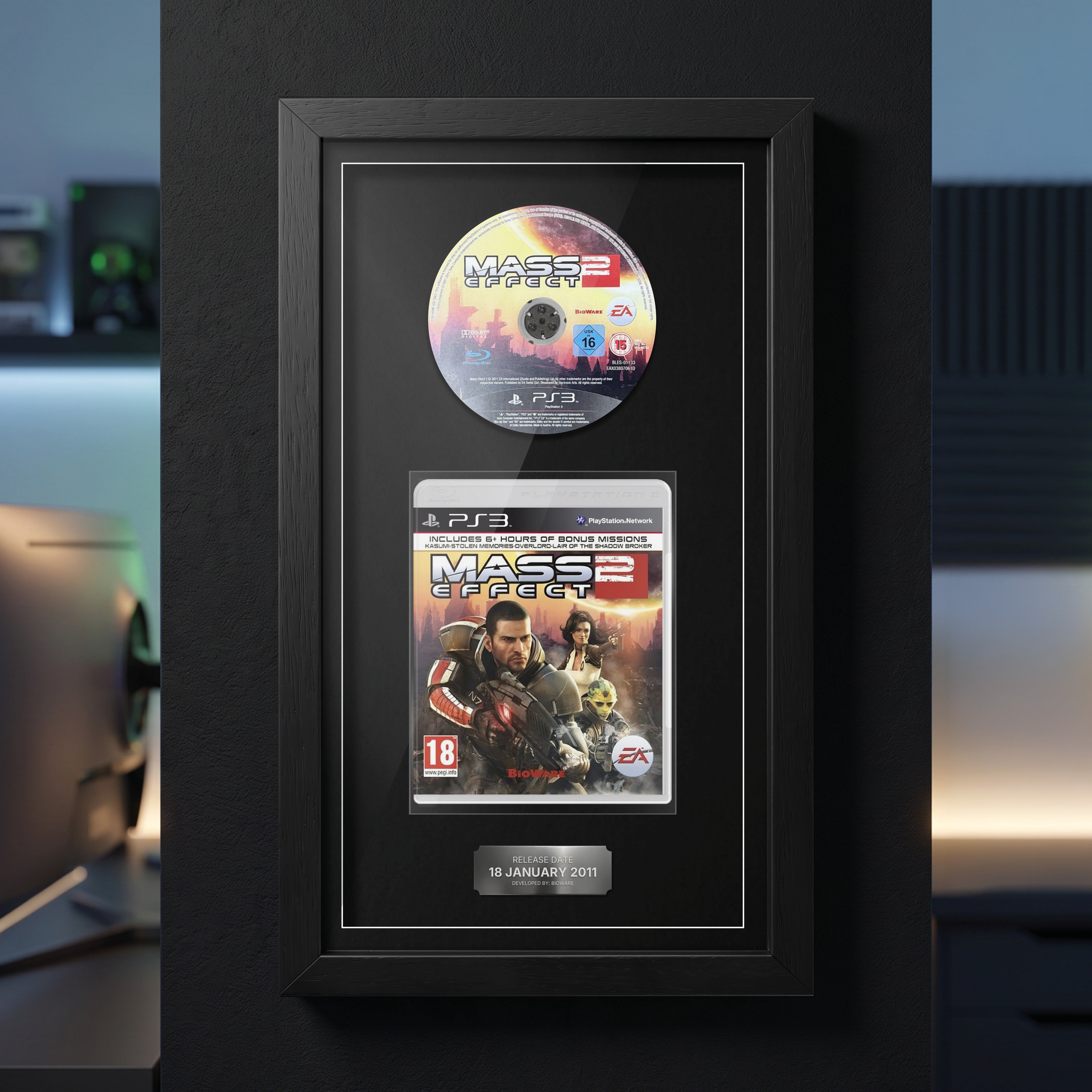 Mass Effect 2 PS3 Exhibition Range frame on display