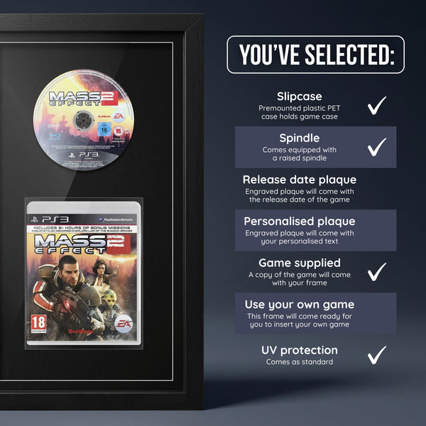 Mass Effect 2 PS3 frame, game supplied with no plaque