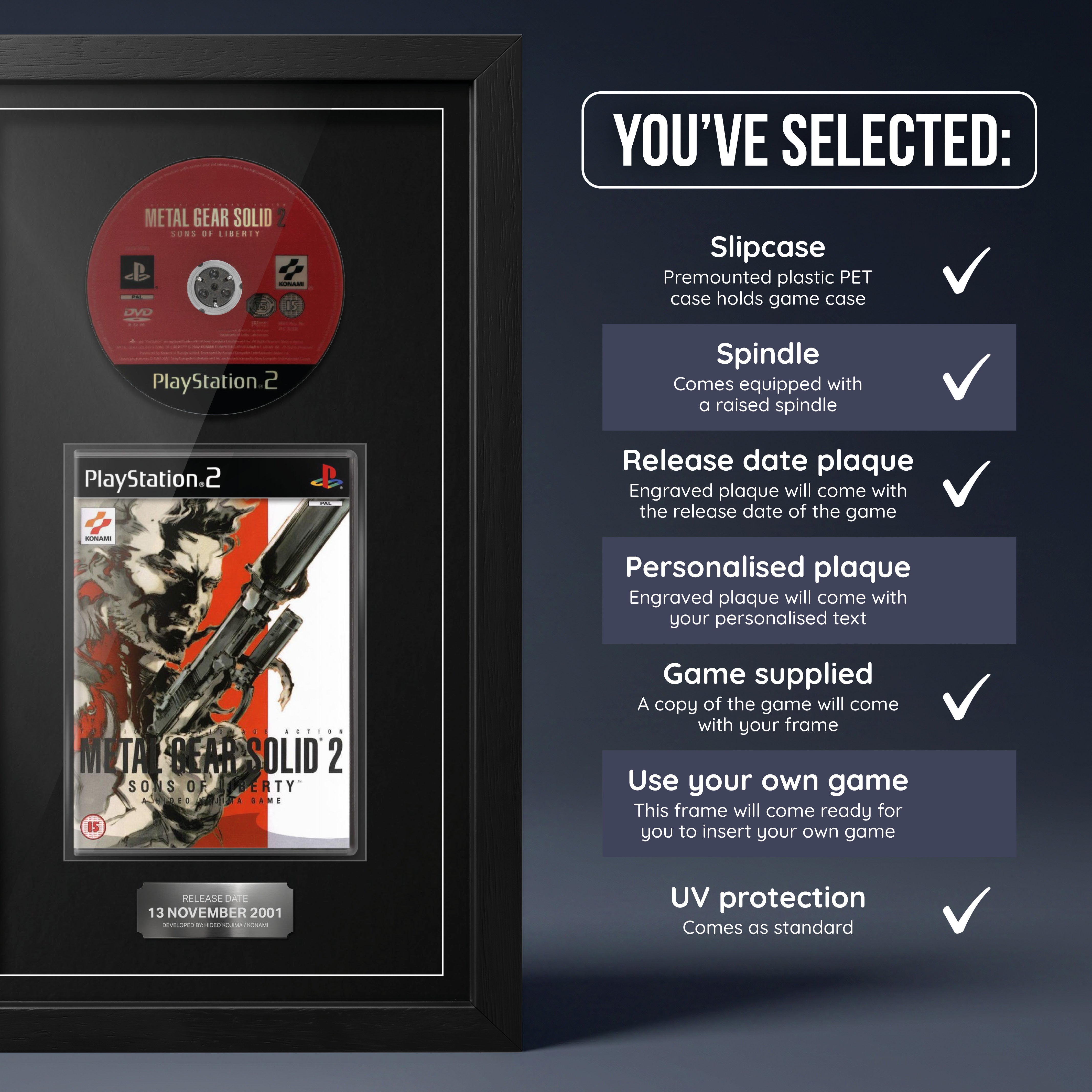Metal Gear Solid 2: Sons of Liberty (PS2) Exhibition Range Framed Game