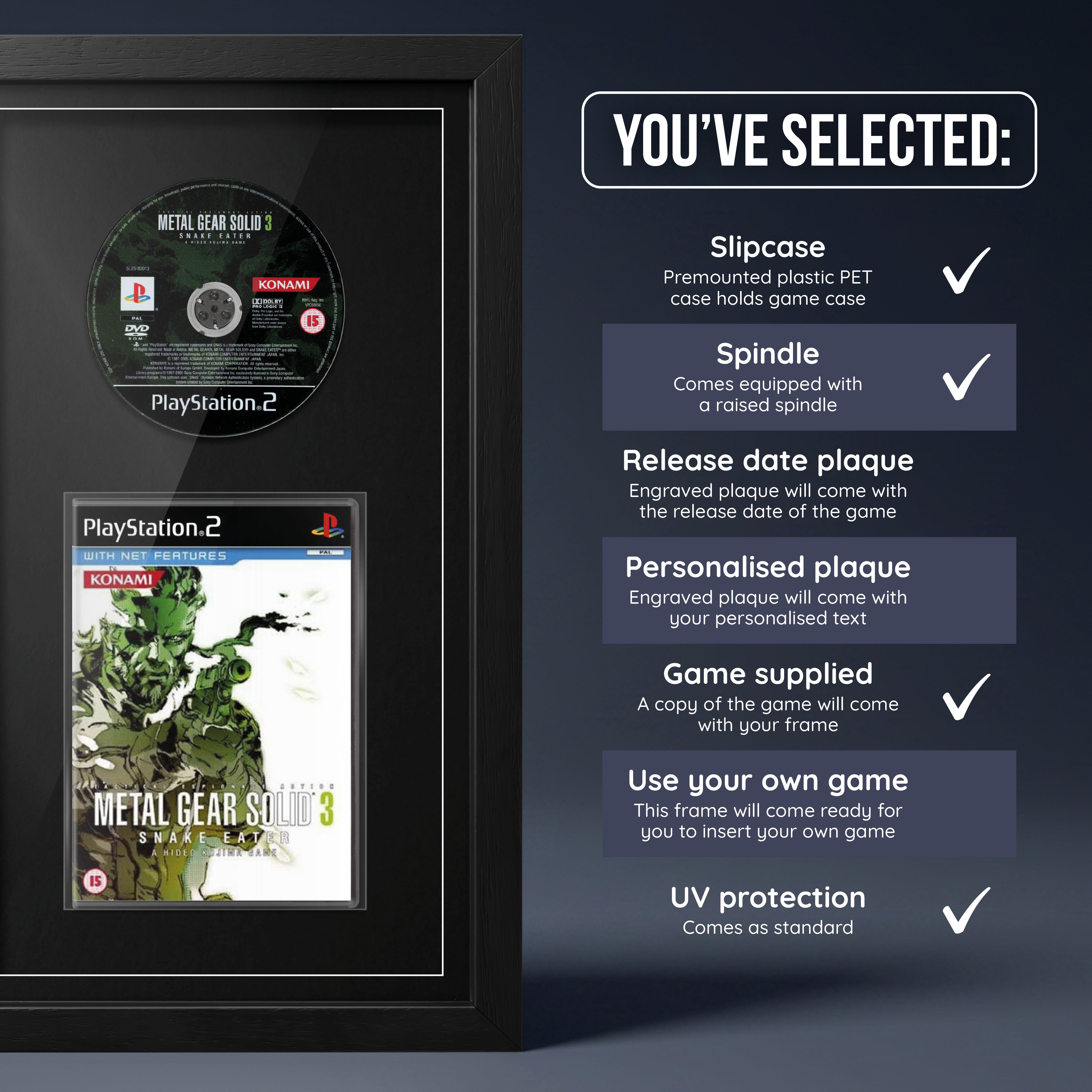 Metal Gear Solid 3: Snake Eater (PS2) Exhibition Range Framed Game