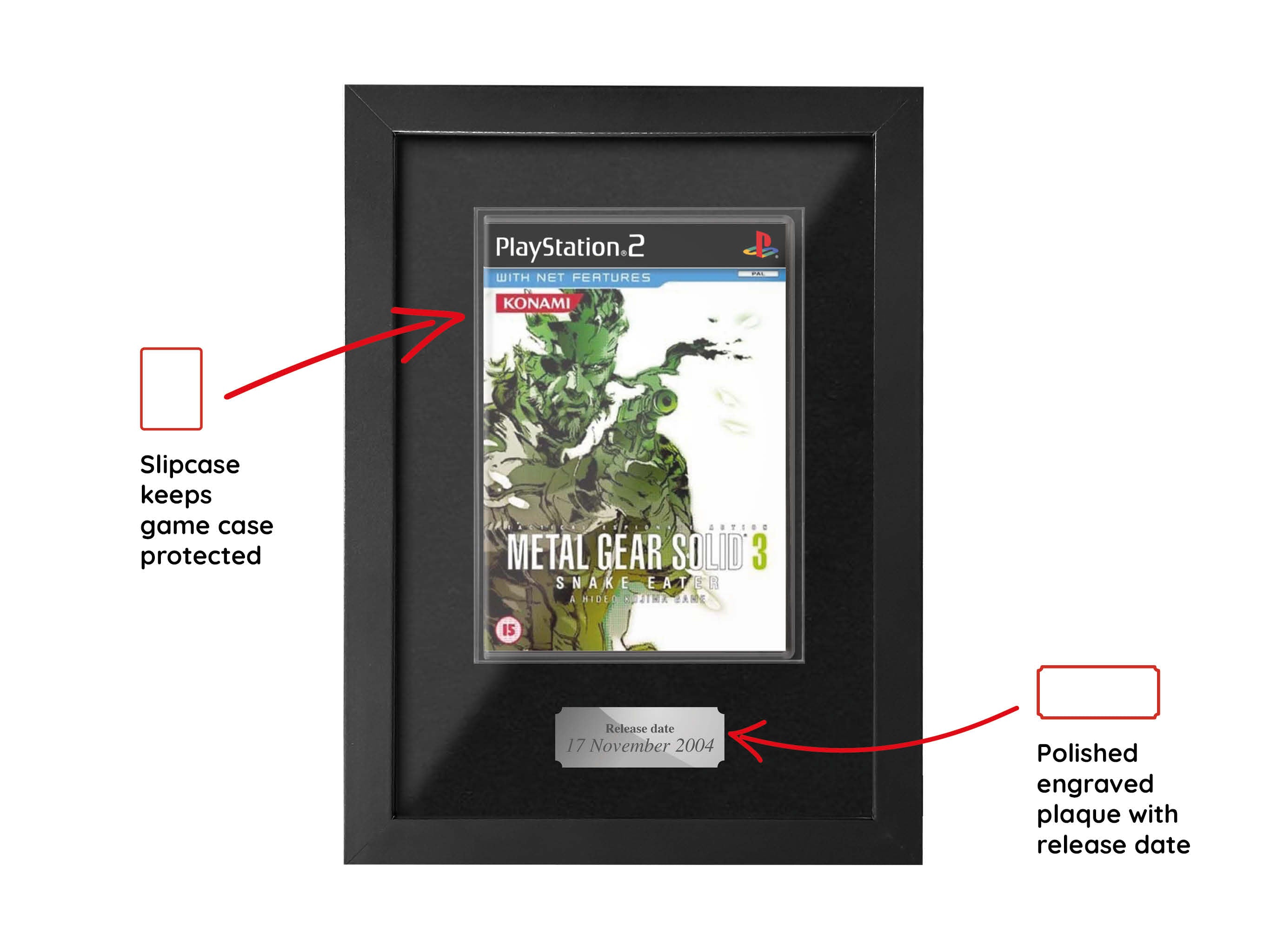 Metal Gear Solid 3 (PS2) Display Case Range Framed Game