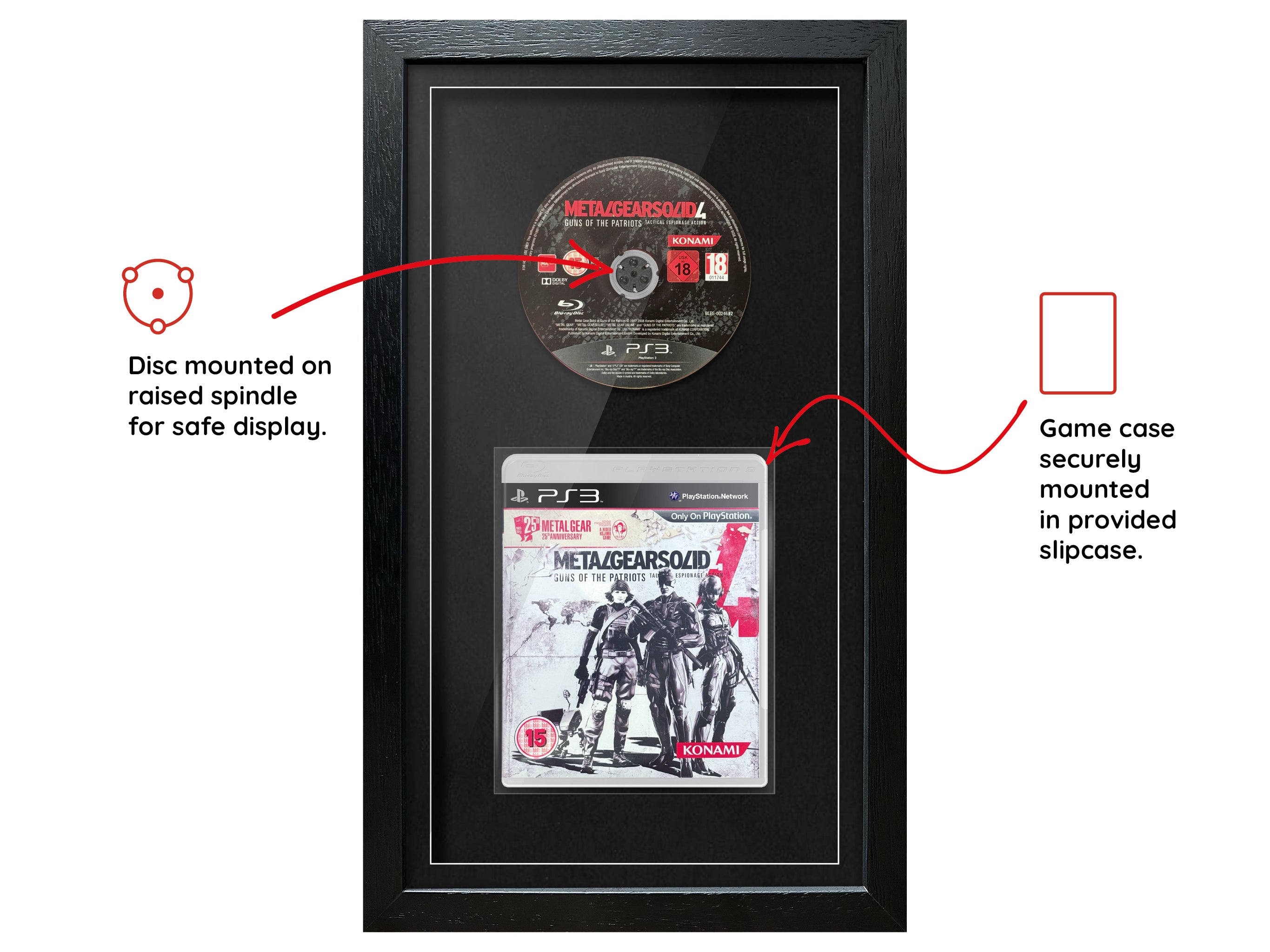 Metal Gear Solid 4: Guns of the Patriots 25th Anniversay Edition (PS3) Exhibition Range Framed Game