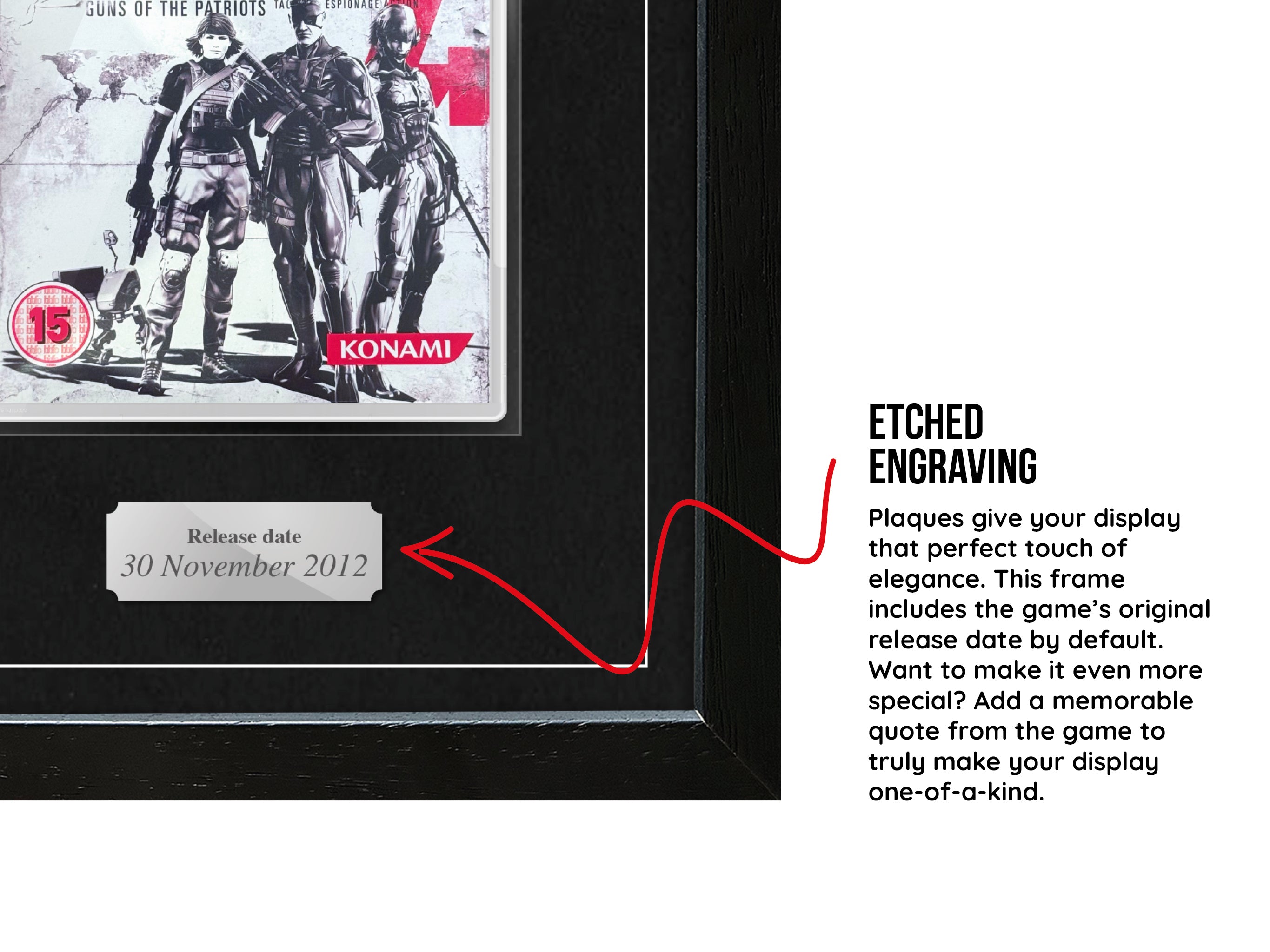 Metal Gear Solid 4: Guns of the Patriots 25th Anniversay Edition (PS3) Exhibition Range Framed Game