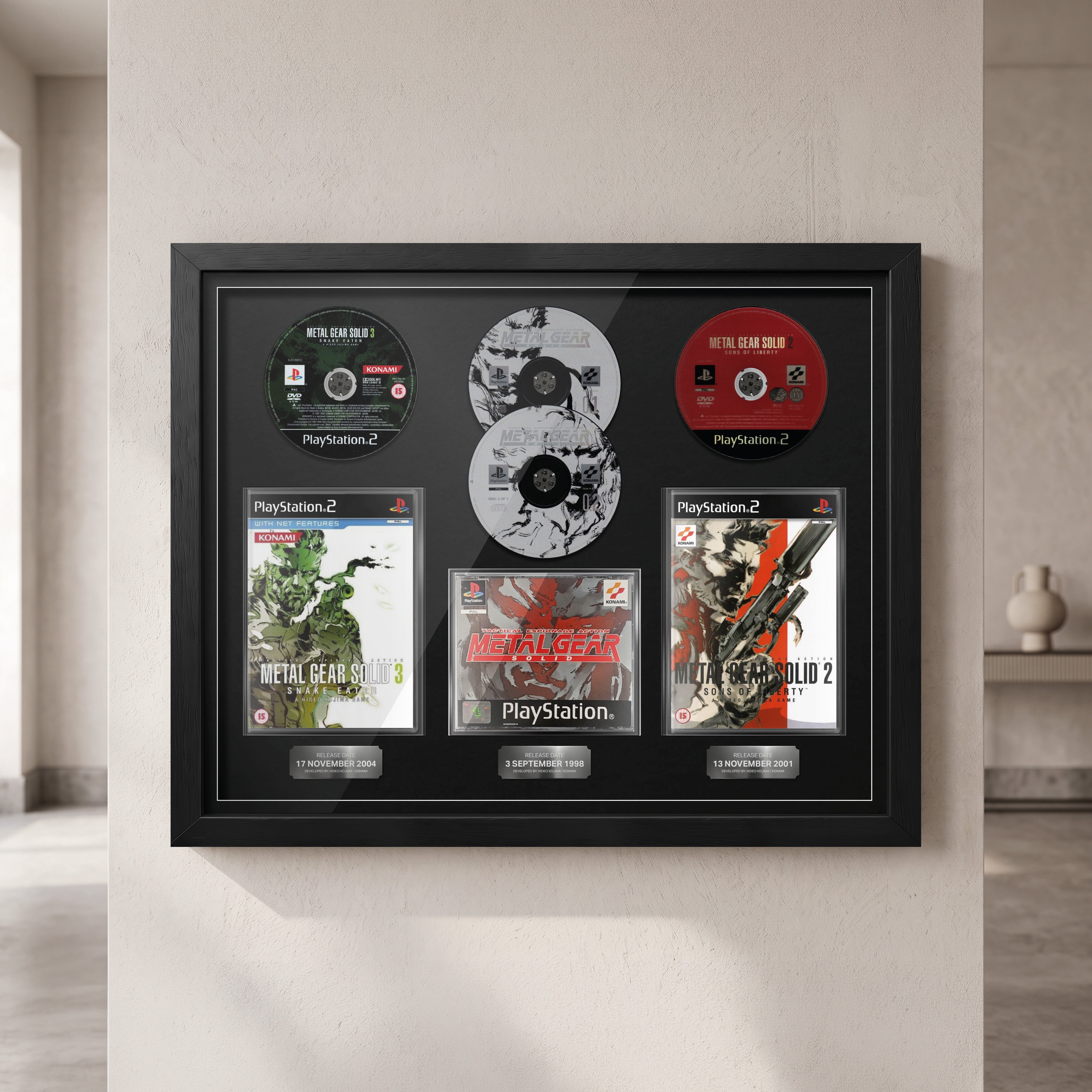 The Metal Gear Solid Trilogy (PS1/PS2) Trio Framed Games