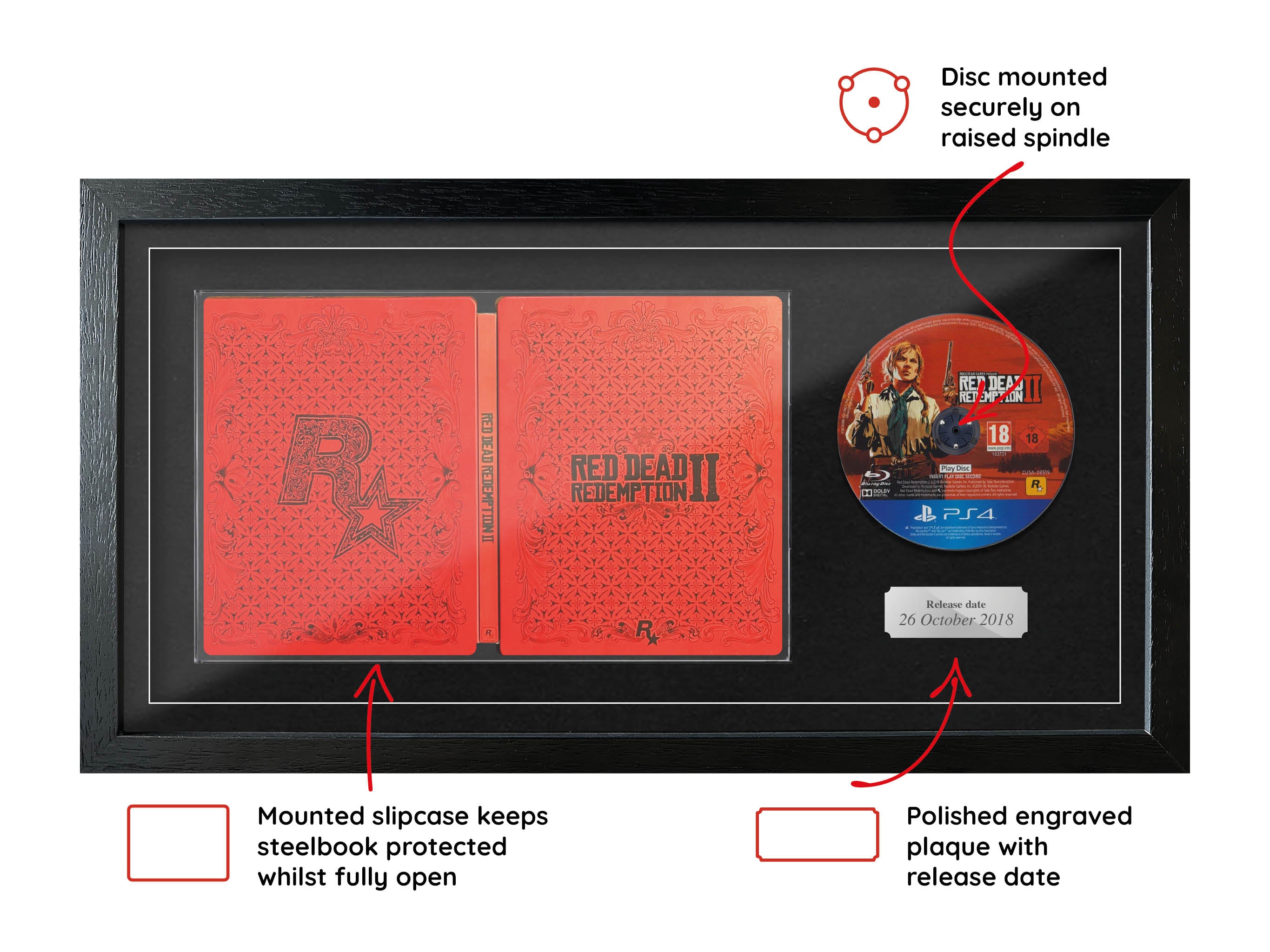 Red Dead Redemption II (PS4) Steelbook Art Range Framed Game