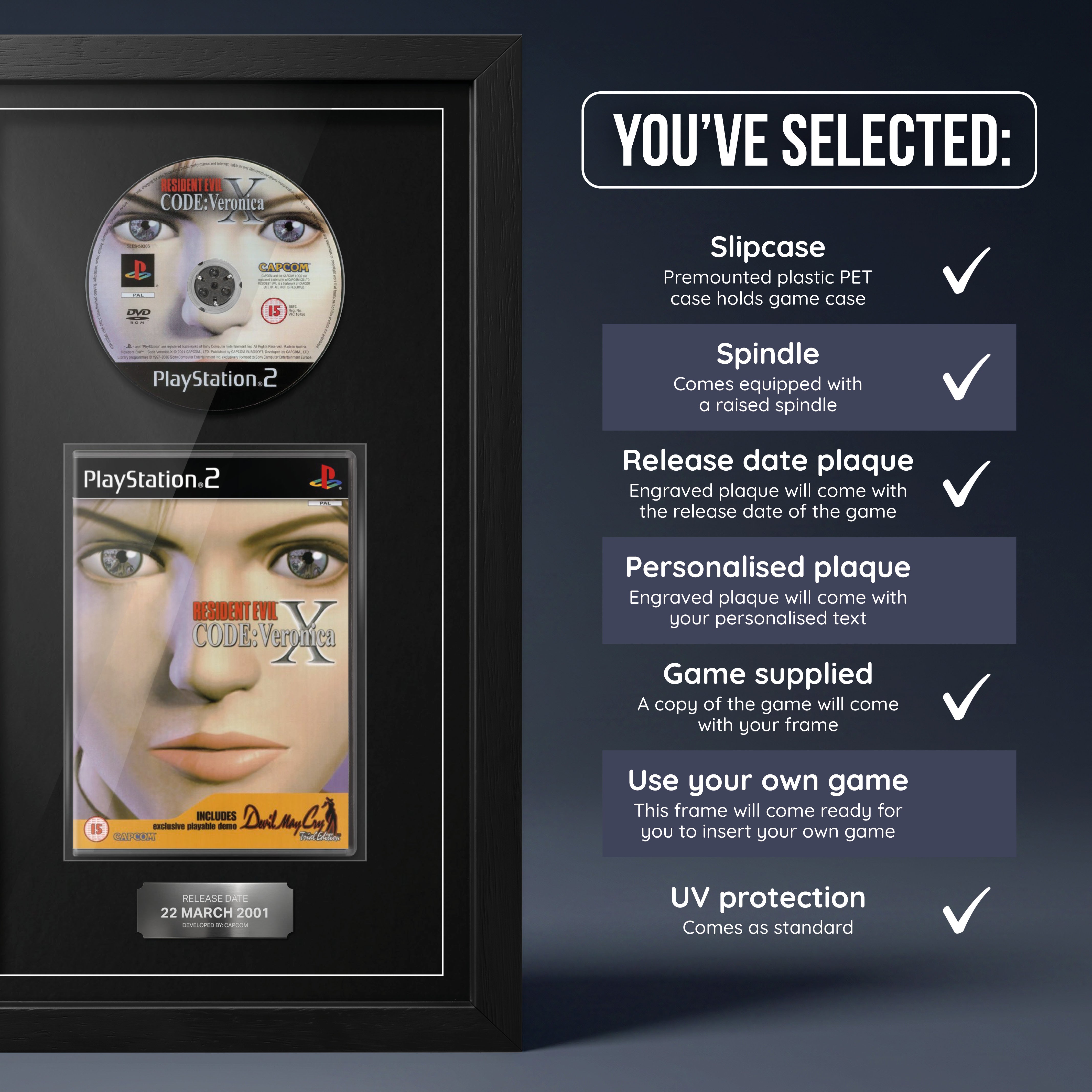 Resident Evil Code: Veronica X (PS2) Exhibition Range Framed Game