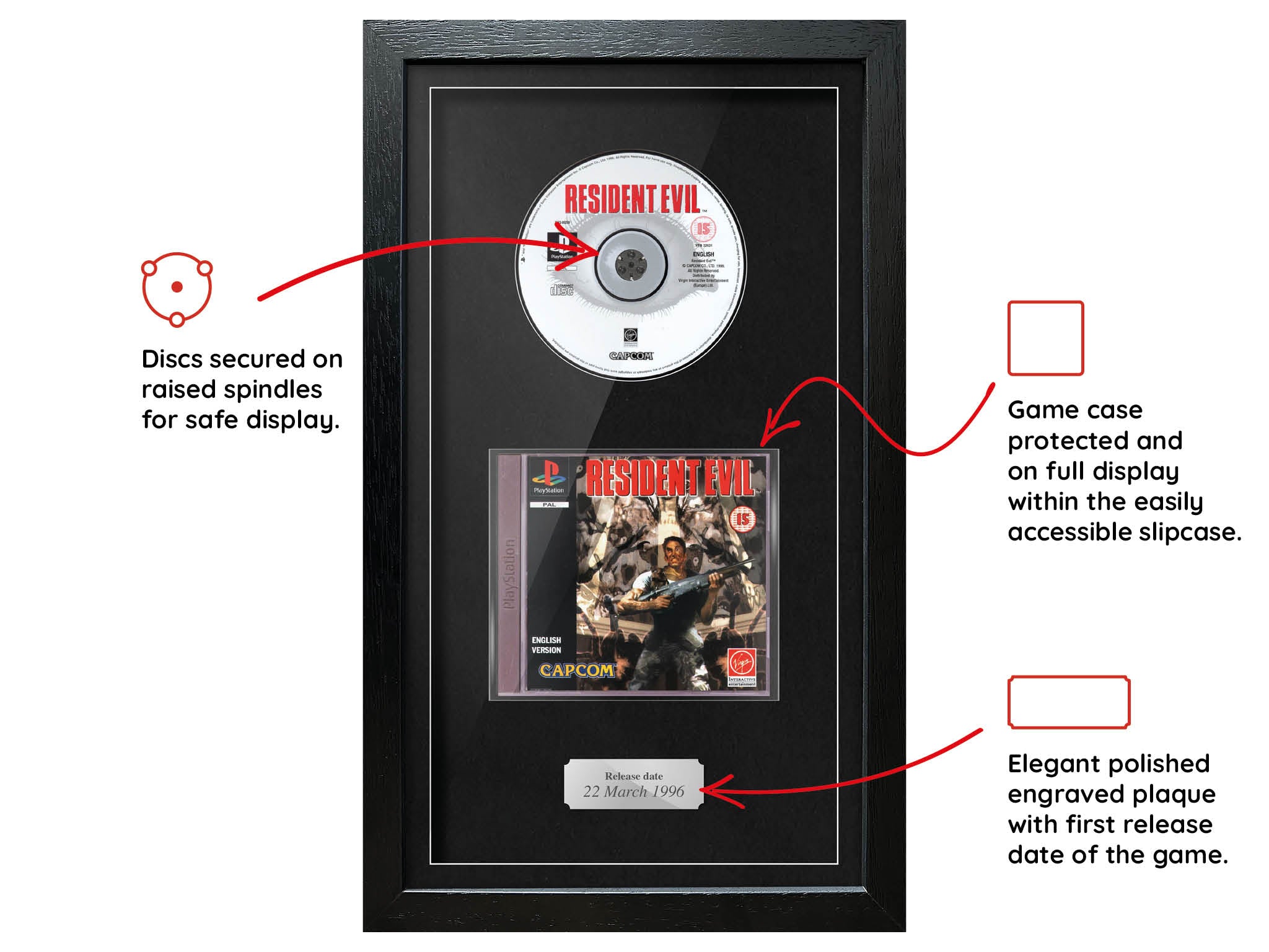 Resident Evil 1 (PS1) Exhibition Range Framed Game