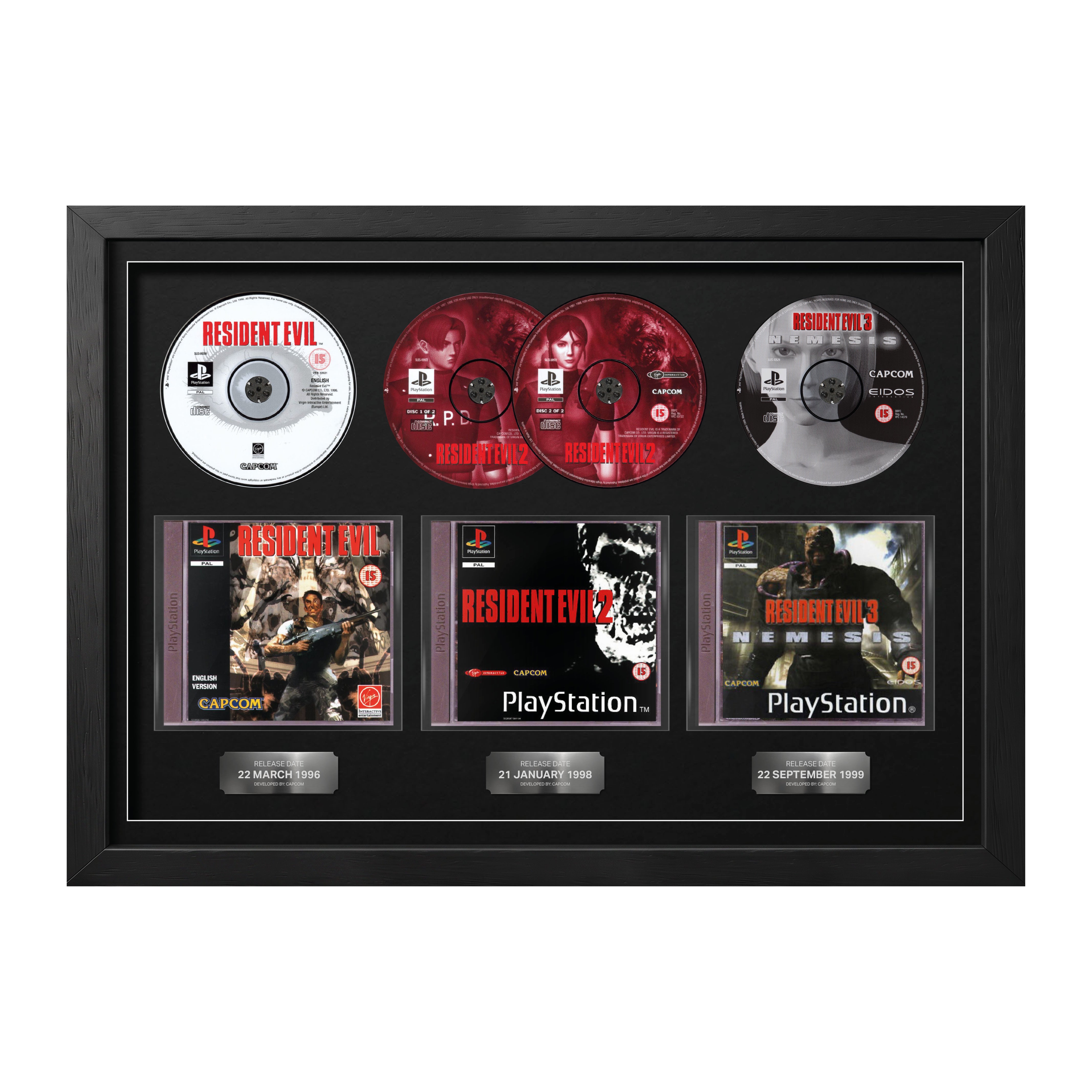 The Resident Evil Trilogy (PS1) Trio Framed Games