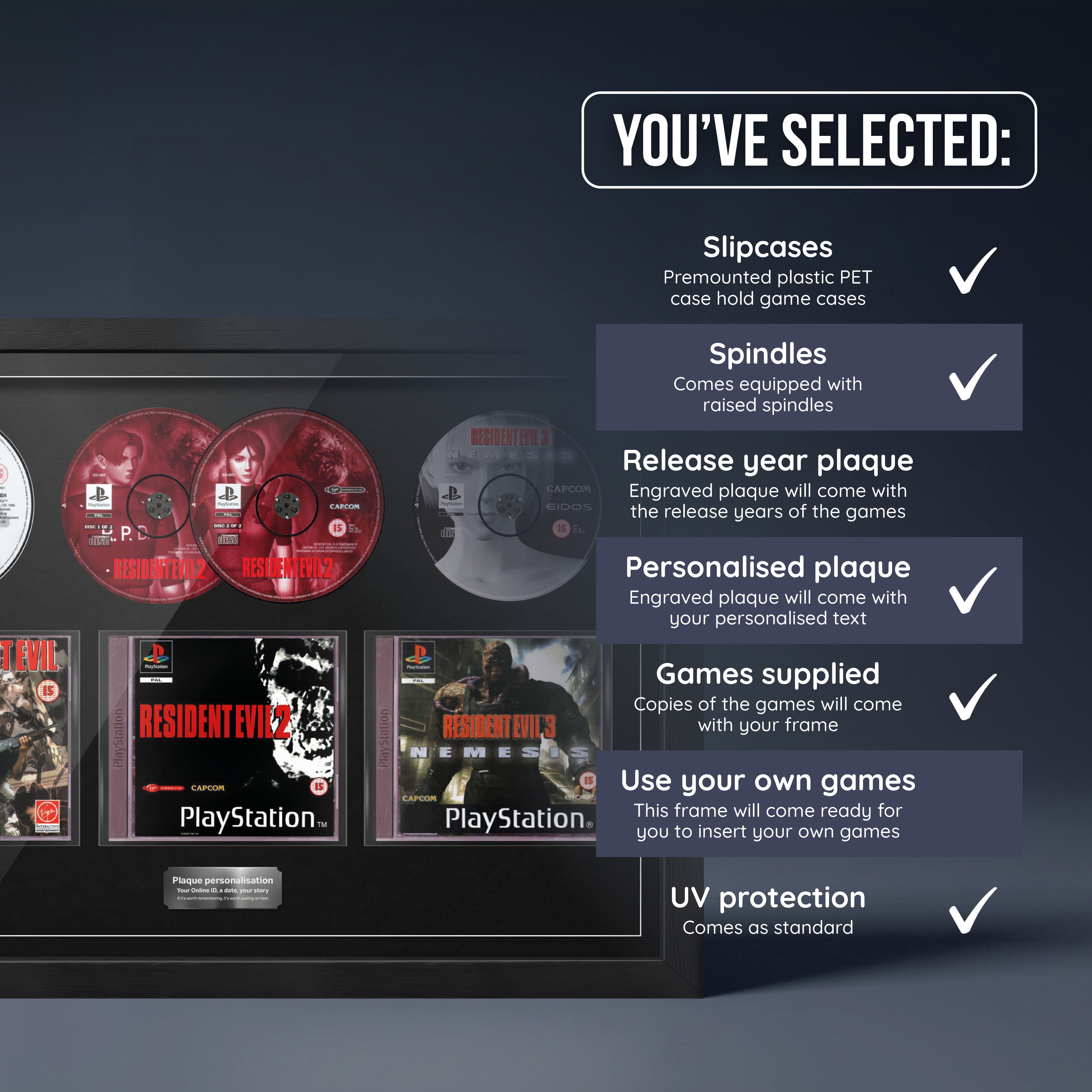 The Resident Evil Trilogy (PS1) Trio Framed Games